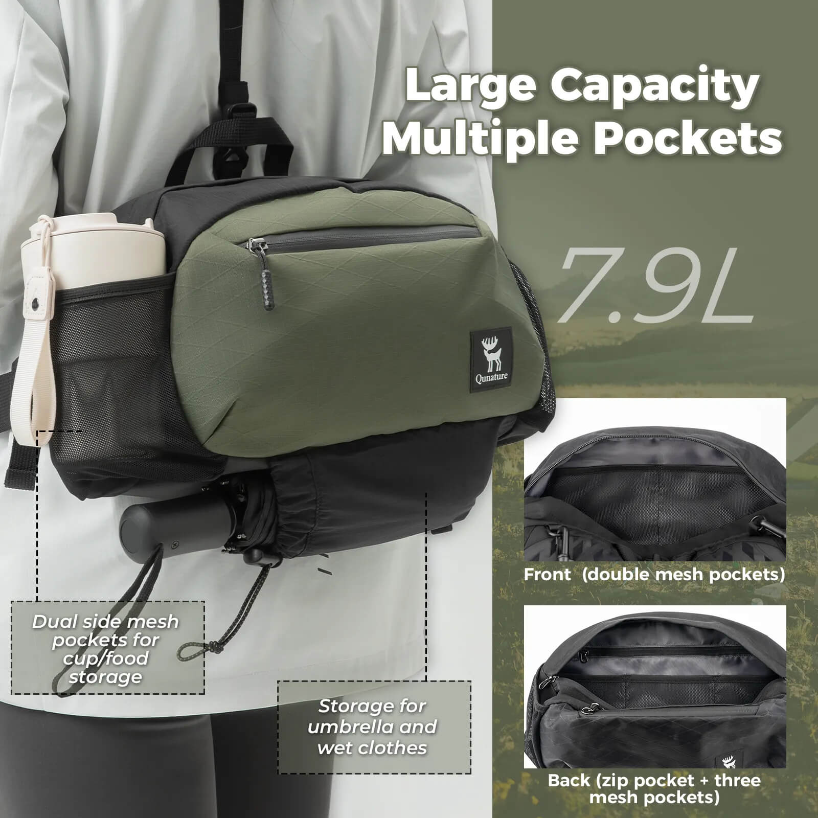 Lightweight Outdoor Backpack Waist Bag - Image 11