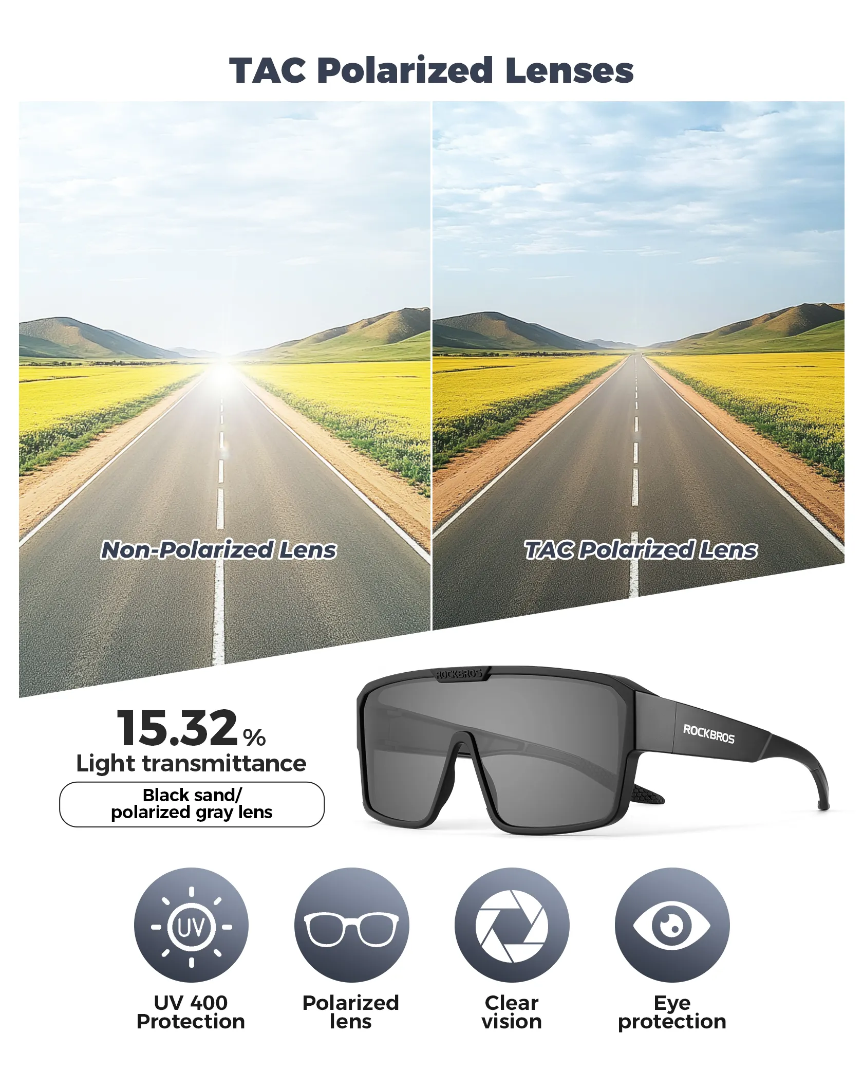 Lightweight Polarized Fit Over Cycling Sunglasses for Prescription Glasses UV400 SP348 - Image 10