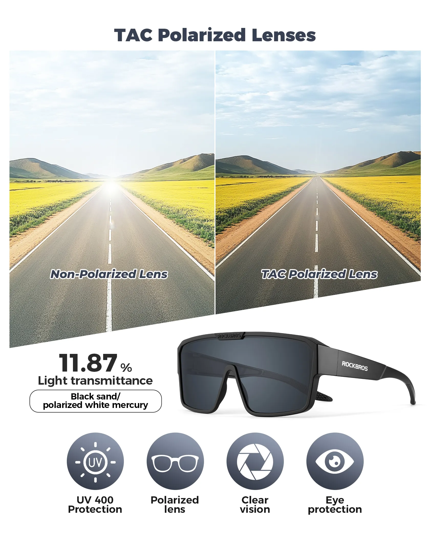 Lightweight Polarized Fit Over Cycling Sunglasses for Prescription Glasses UV400 SP348 - Image 17