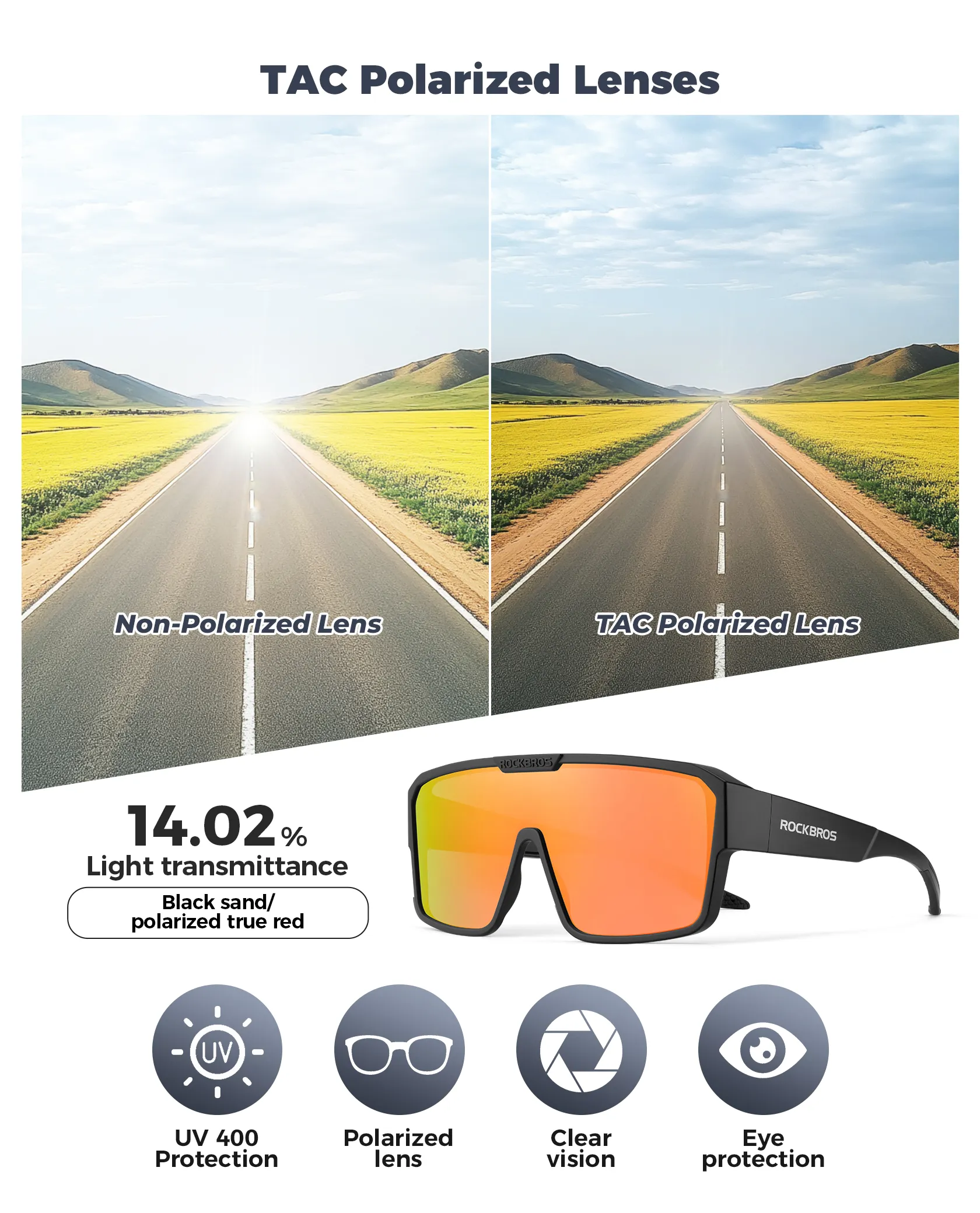 Lightweight Polarized Fit Over Cycling Sunglasses for Prescription Glasses UV400 SP348 - Image 24