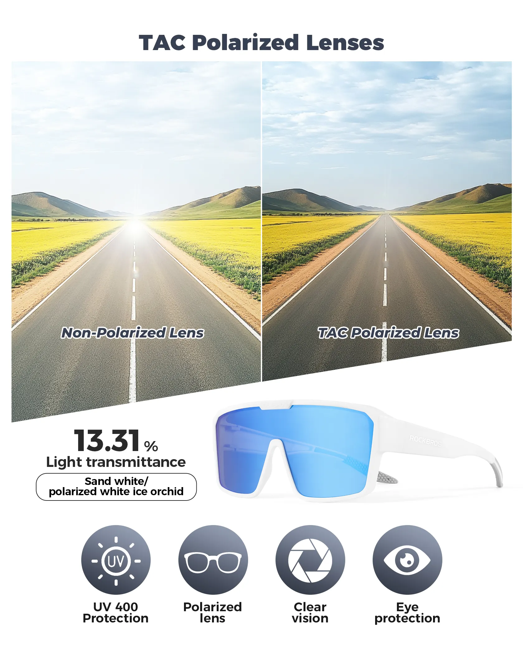 Lightweight Polarized Fit Over Cycling Sunglasses for Prescription Glasses UV400 SP348 - Image 6