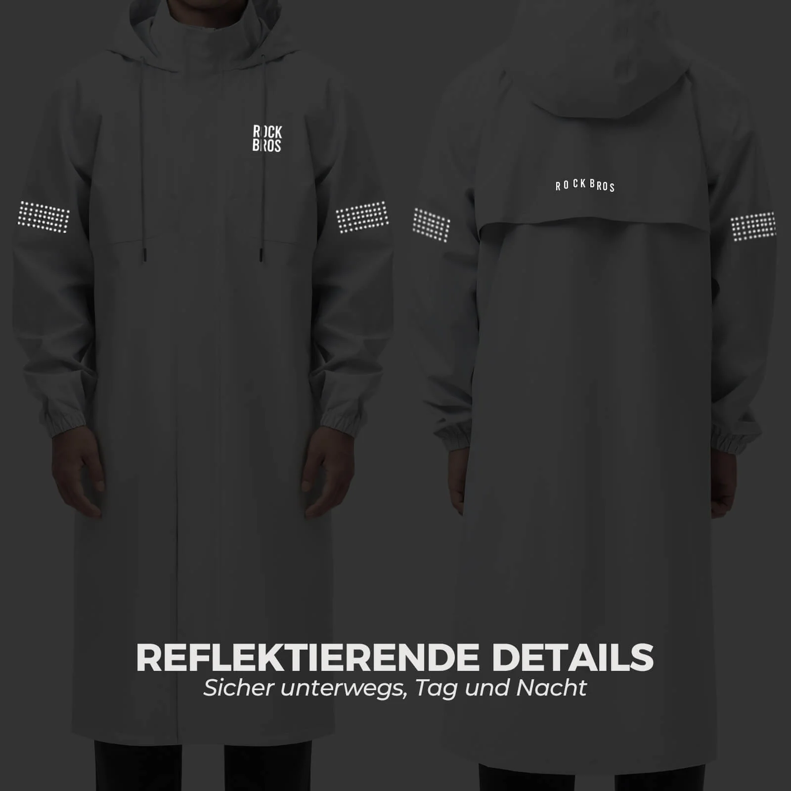 Long Cycling Jacket All Weather Rain and Cold Protection - Image 7