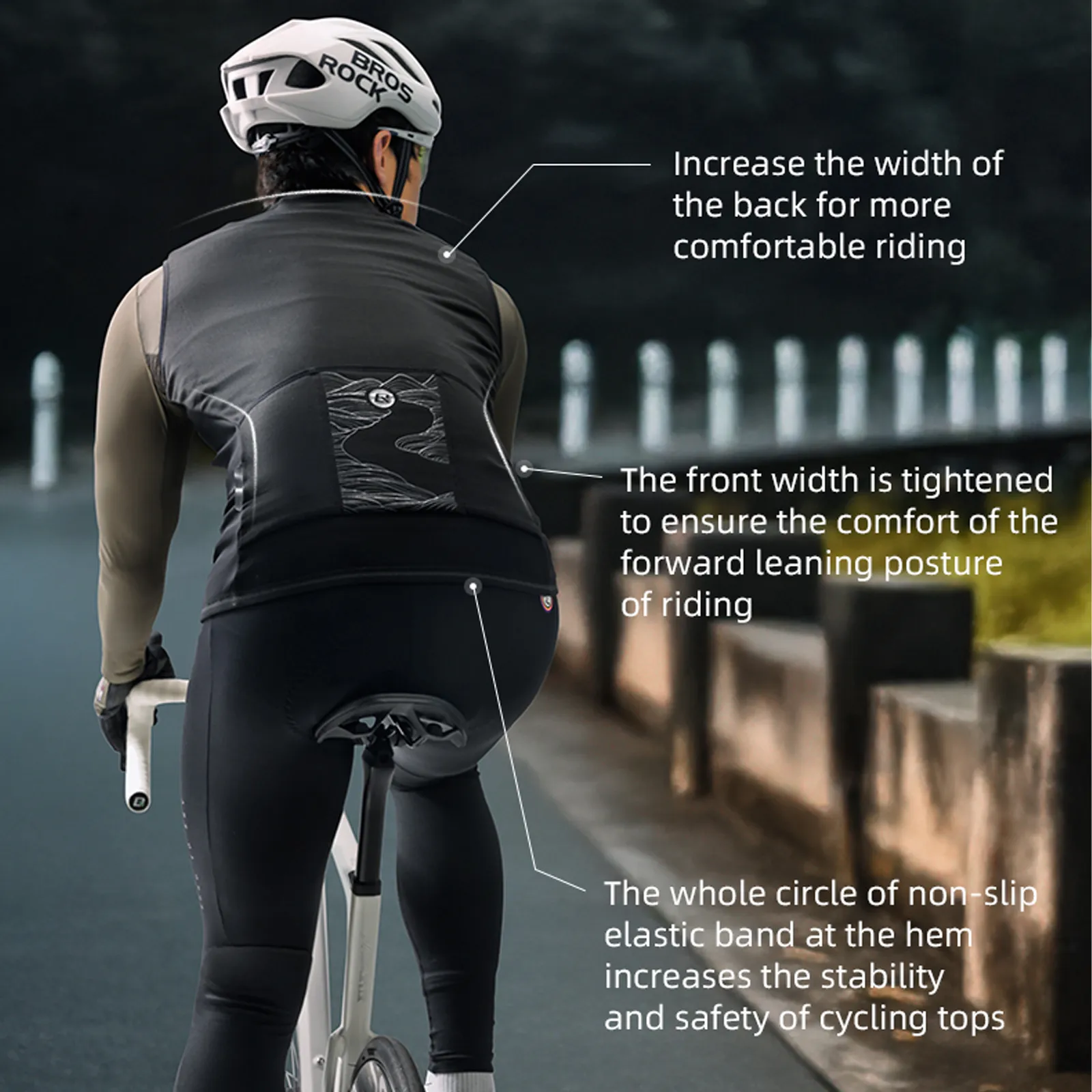 Men’s Cycling Vest Dual Zip Fleece Inner - Image 4