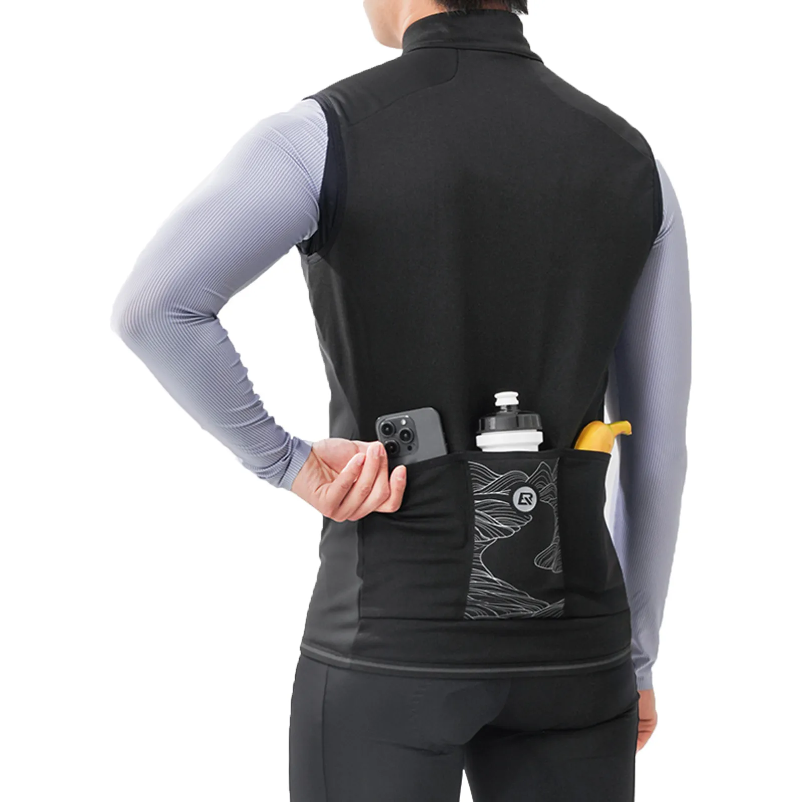 Men’s Cycling Vest Dual Zip Fleece Inner - Image 5