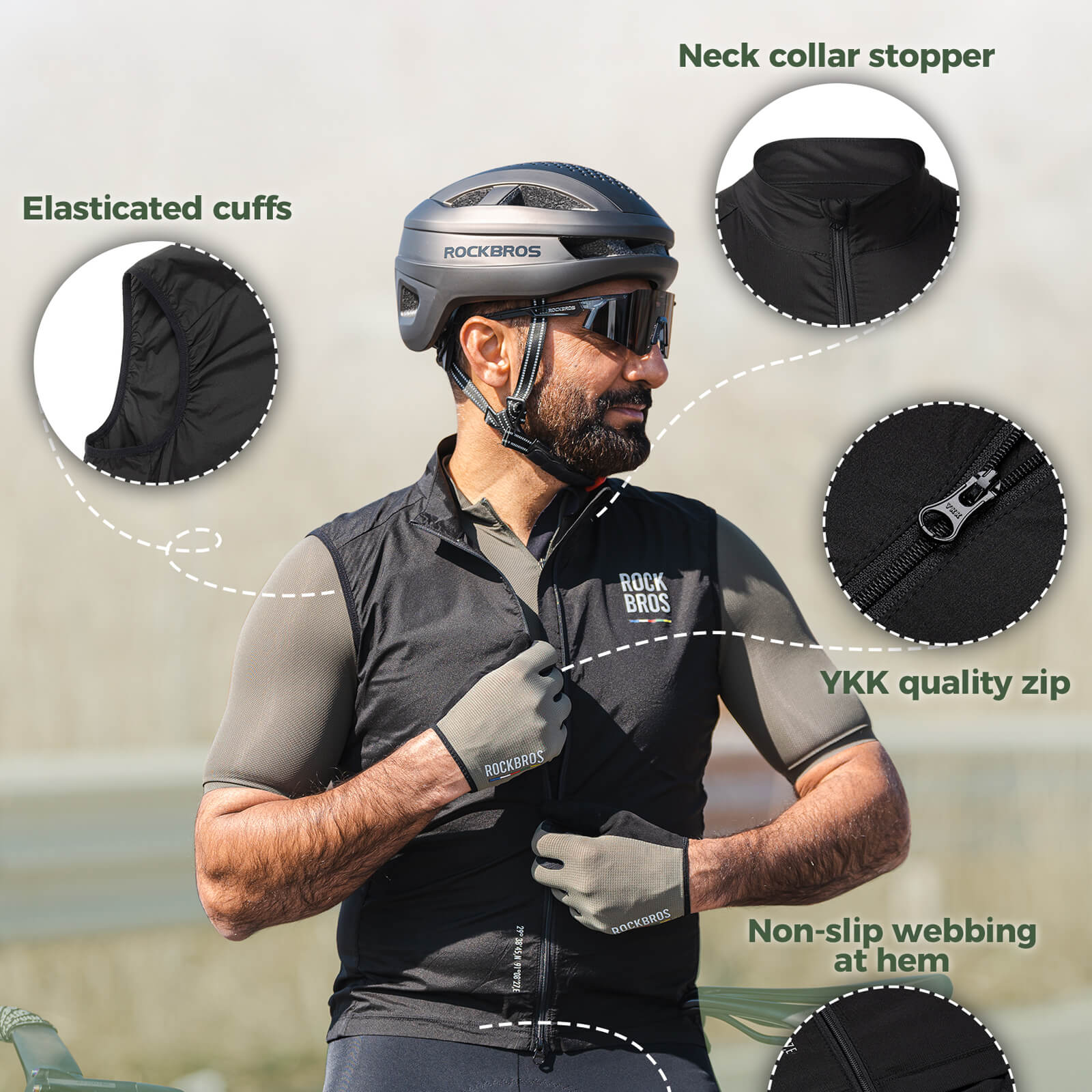 Men’s Cycling Vest Lightweight and Windproof with UV Protection - Image 2