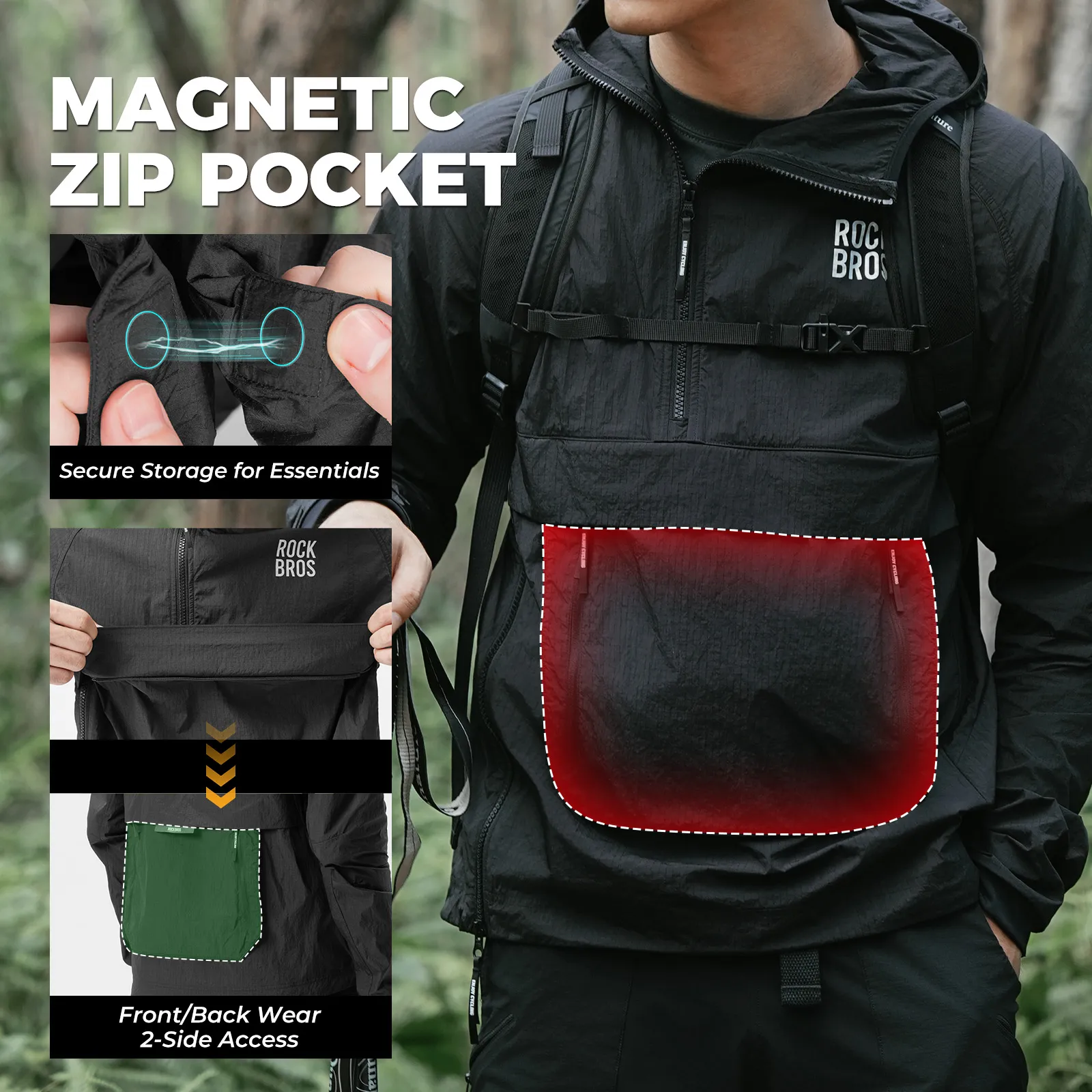 Men’s Multi-Purpose Cycling Jacket with Removable Pocket for Commuting - Image 3