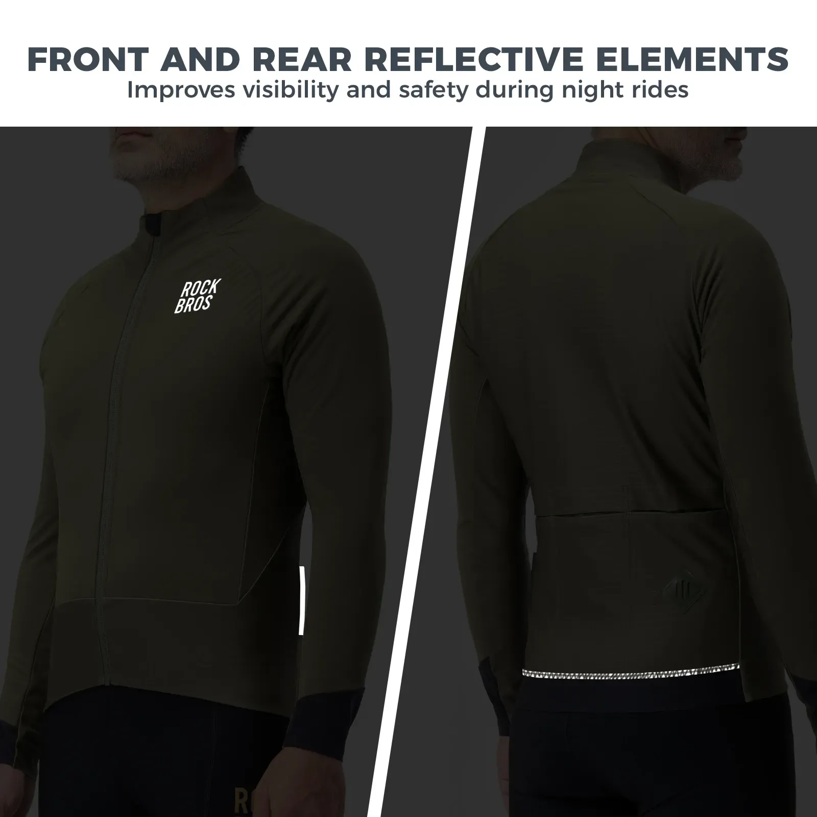 Men’s Outdoor Cycling Jacket with Reflective Details Breathable Fit - Image 10