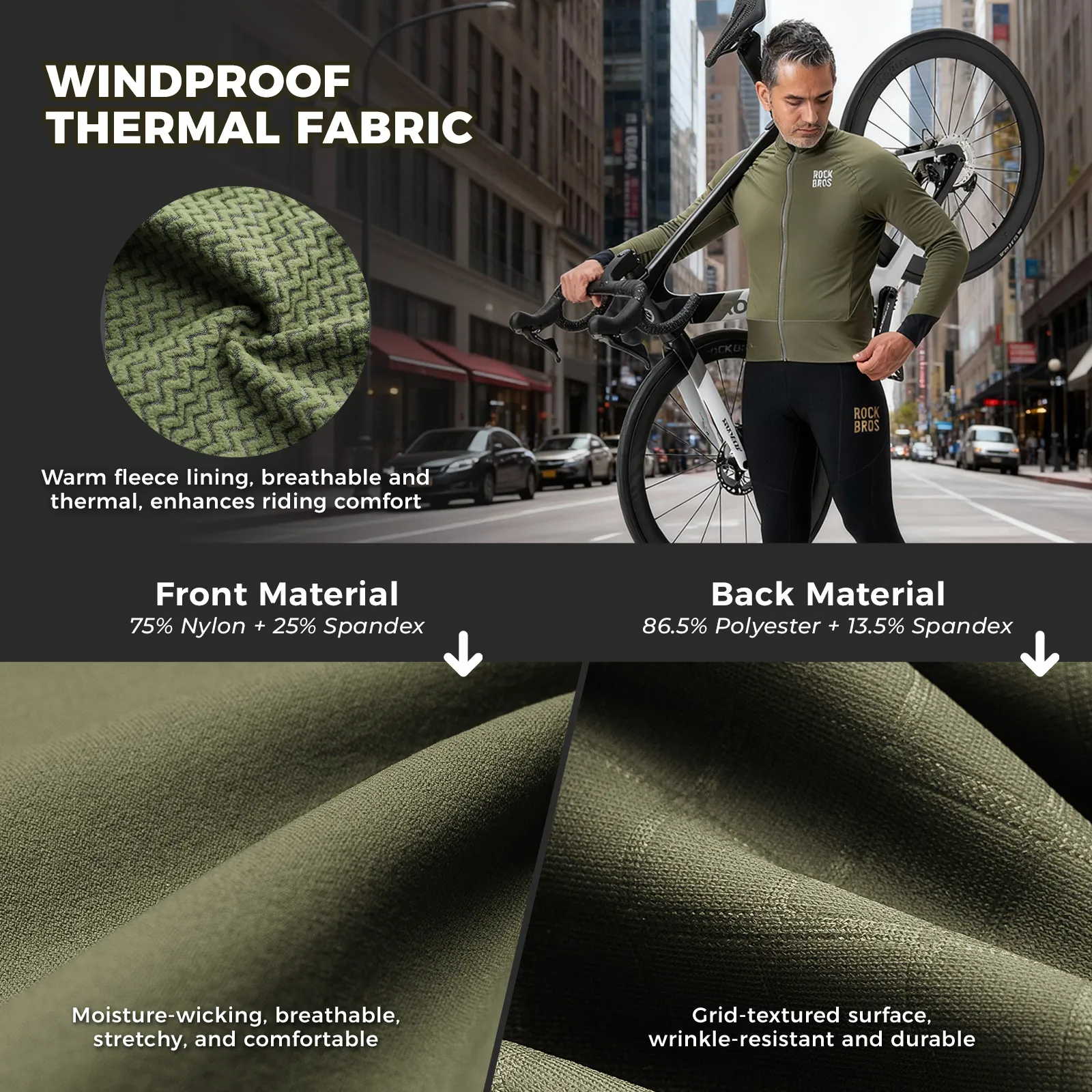 Men’s Outdoor Cycling Jacket with Reflective Details Breathable Fit - Image 14