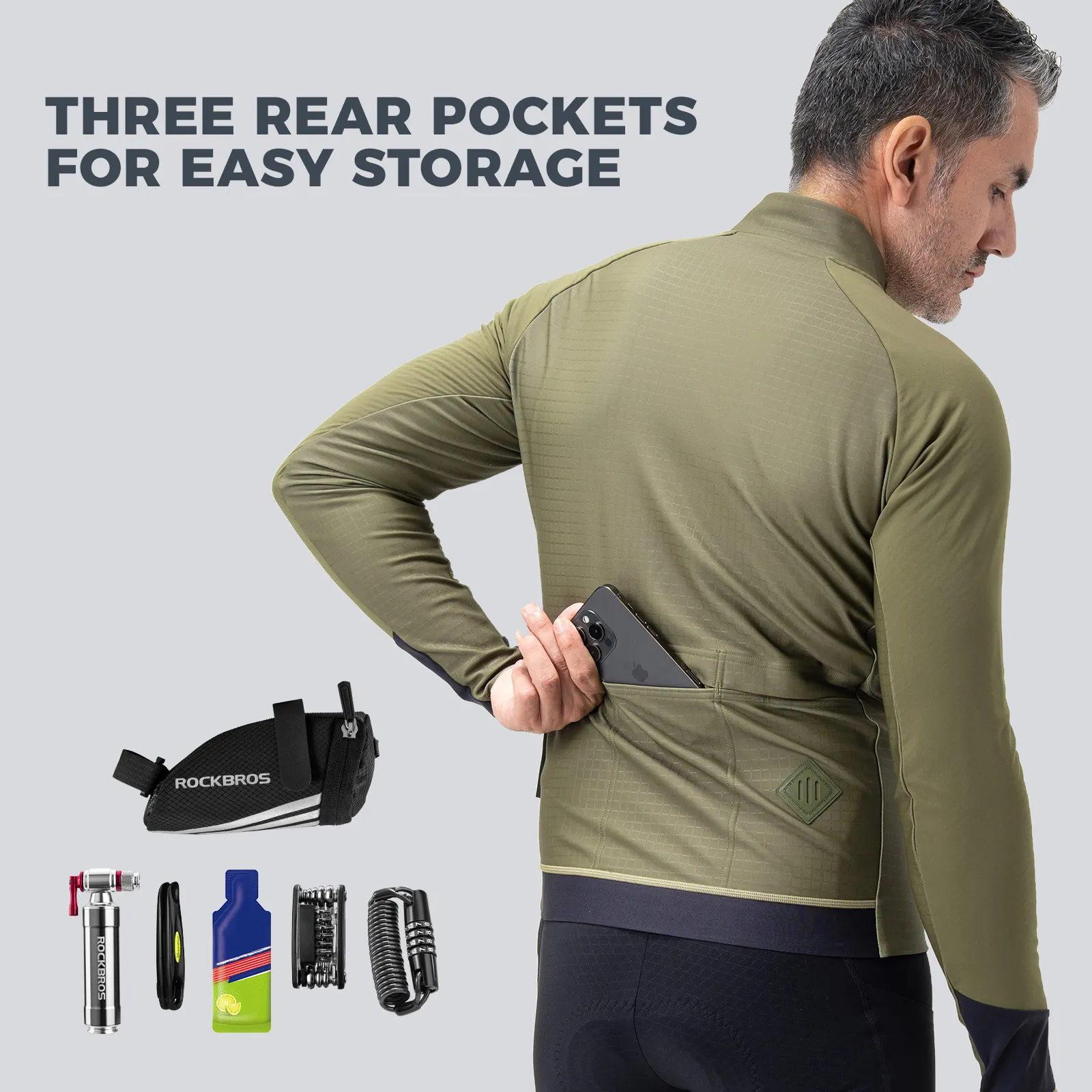 Men’s Outdoor Cycling Jacket with Reflective Details Breathable Fit - Image 16