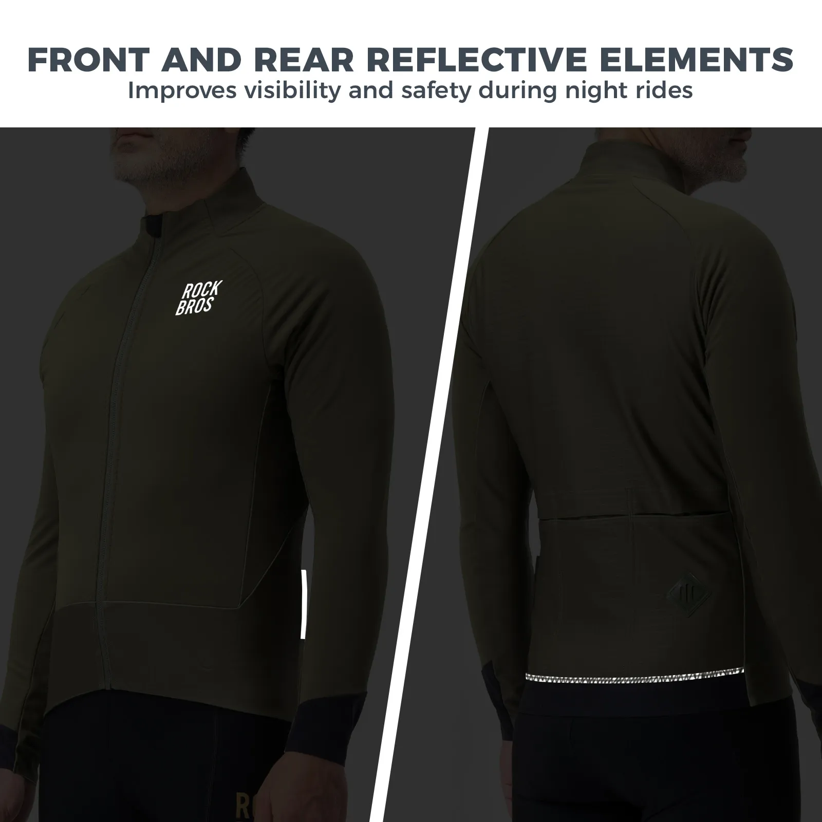Men’s Outdoor Cycling Jacket with Reflective Details Breathable Fit - Image 17