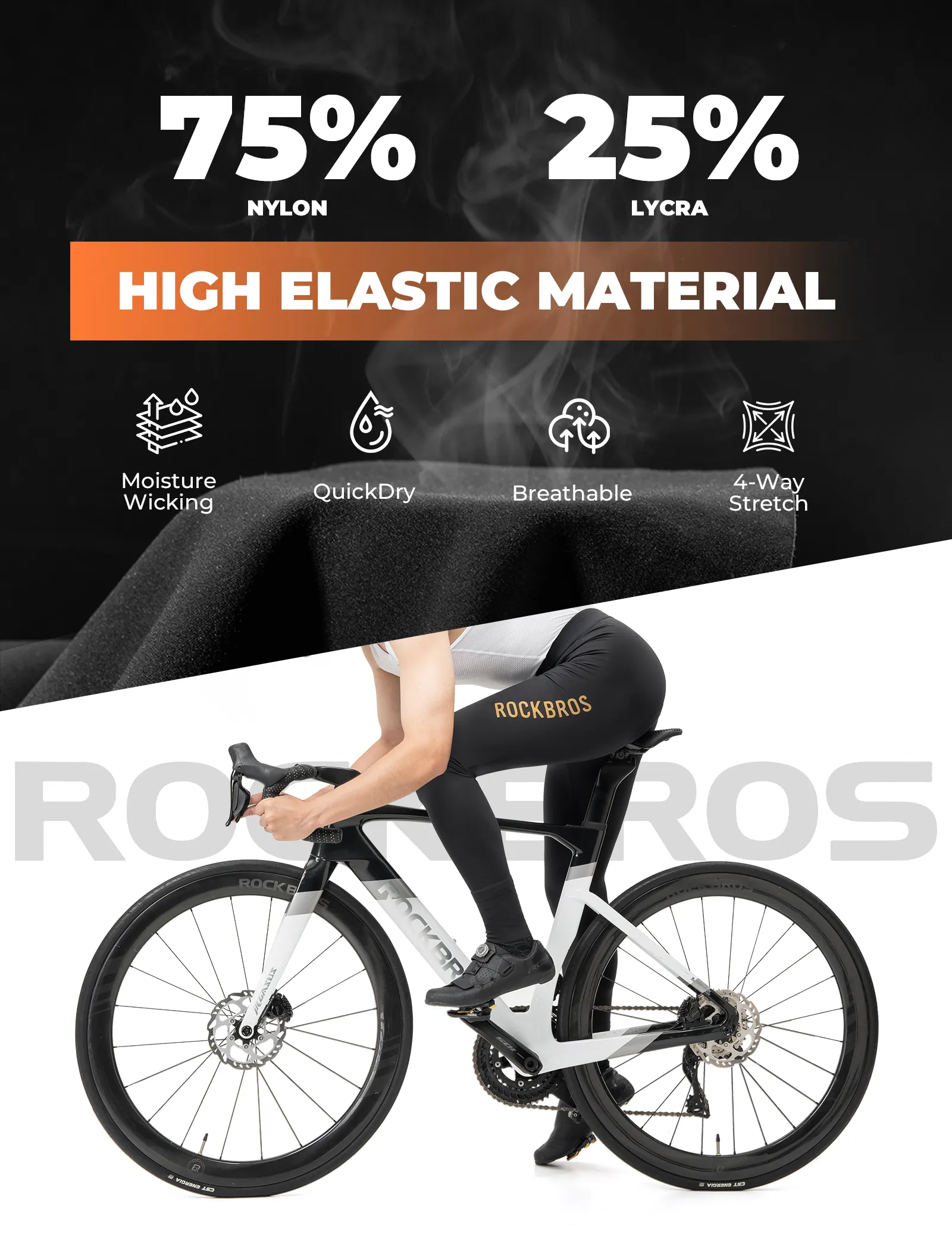 Men’s Seamless Long Cycling Tights Breathable Second-Skin Fit Wright Pro - Image 4