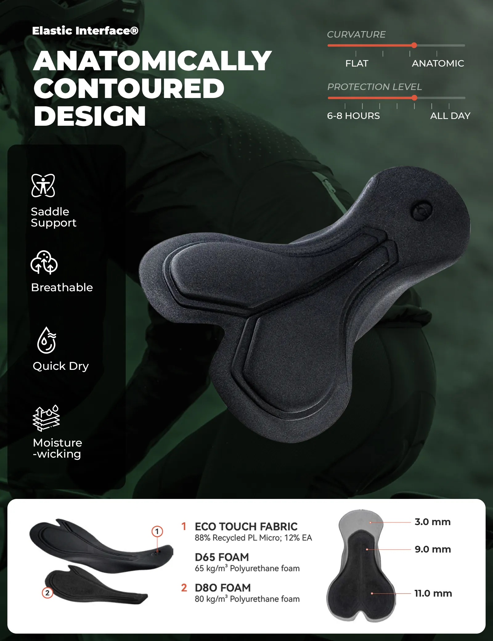 Men’s Seamless Long Cycling Tights Breathable Second-Skin Fit Wright Pro - Image 5