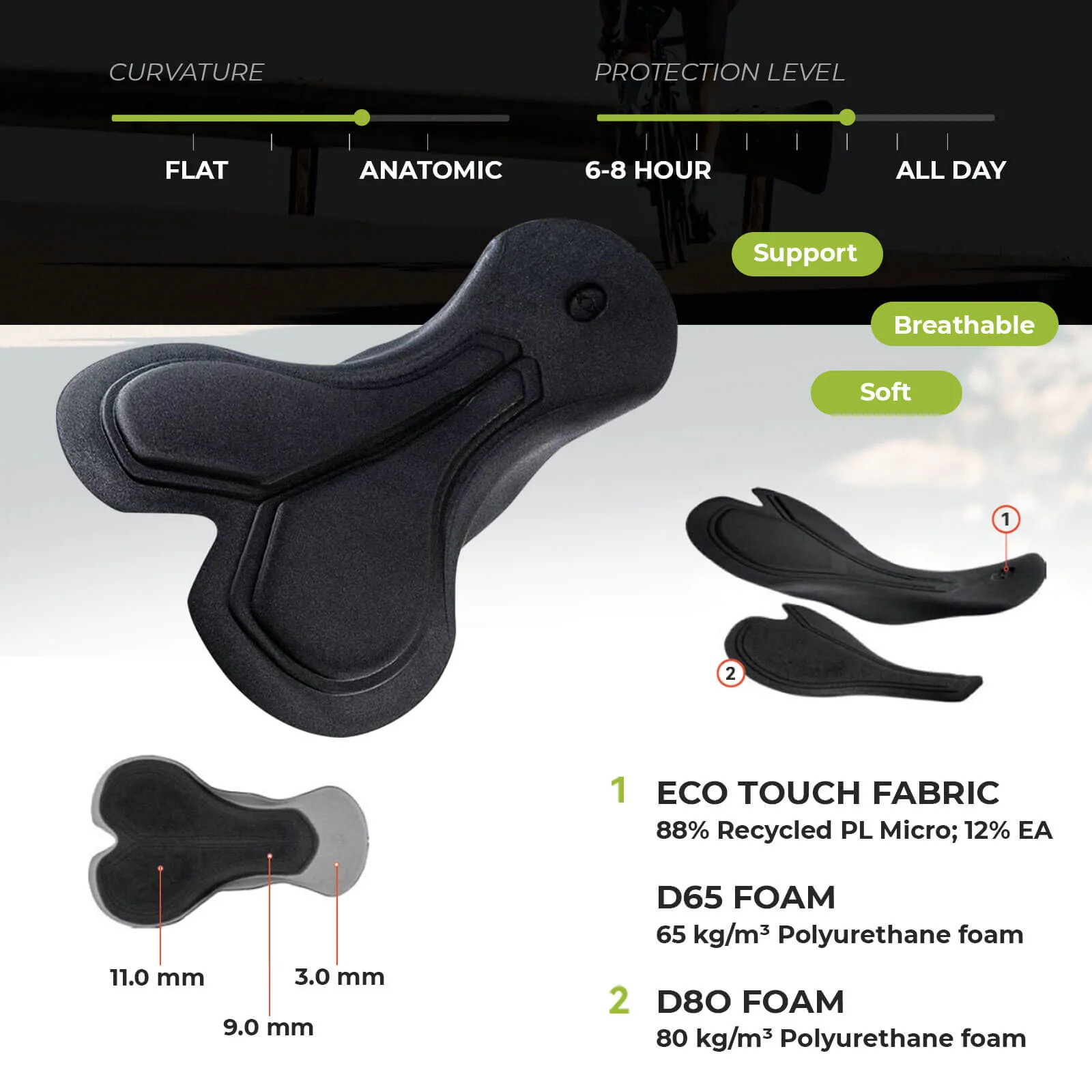 Men’s Seamless Summer Cycling Bib Shorts Double‑Arrow Elastic Interface Pad Wright Pro - Image 2