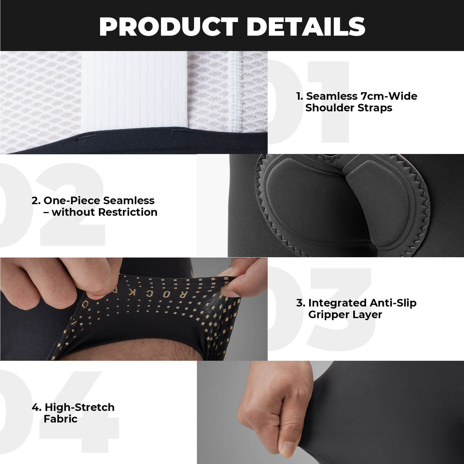 Men’s Seamless Summer Cycling Bib Shorts Double‑Arrow Elastic Interface Pad Wright Pro - Image 3
