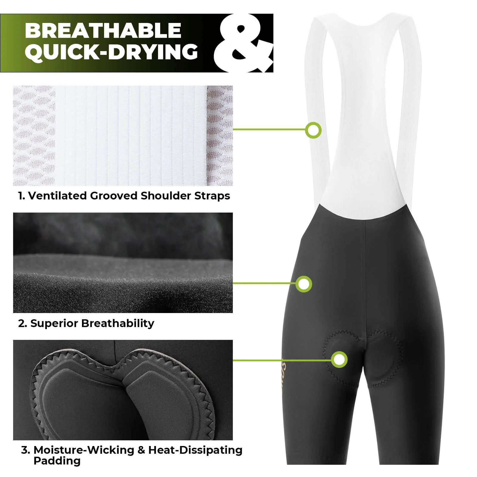 Men’s Seamless Summer Cycling Bib Shorts Double‑Arrow Elastic Interface Pad Wright Pro - Image 4