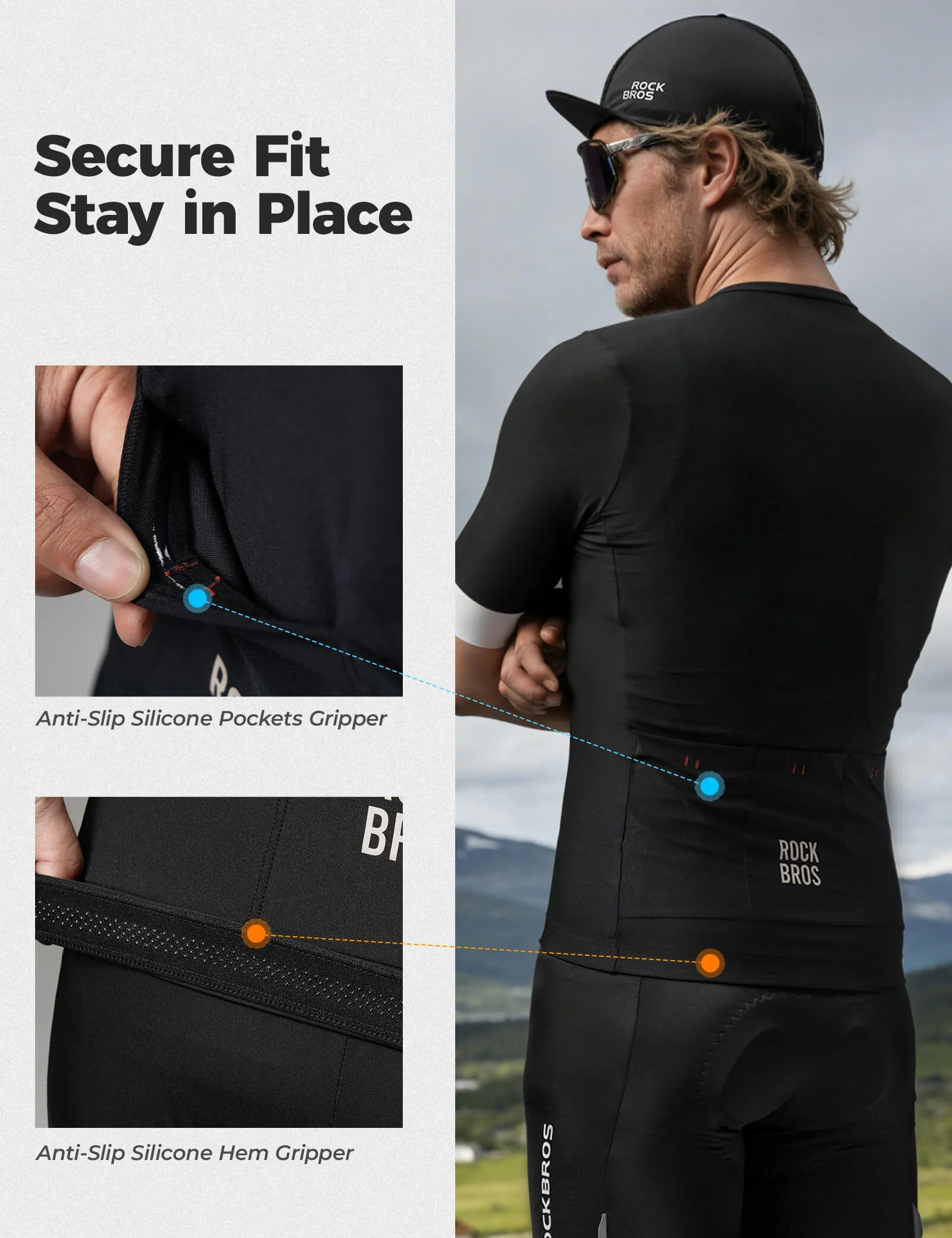 Men’s Summer Short Sleeve Cycling Jersey Breathable Colourblock - Image 5