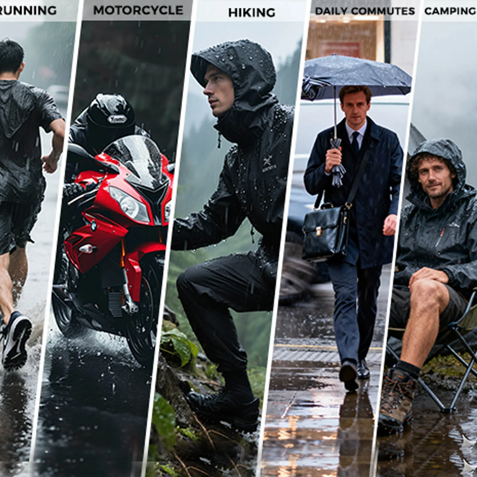 Men’s Waterproof Cycling Jacket Windproof Packable Rain Jacket for All-Weather Cycling - Image 4