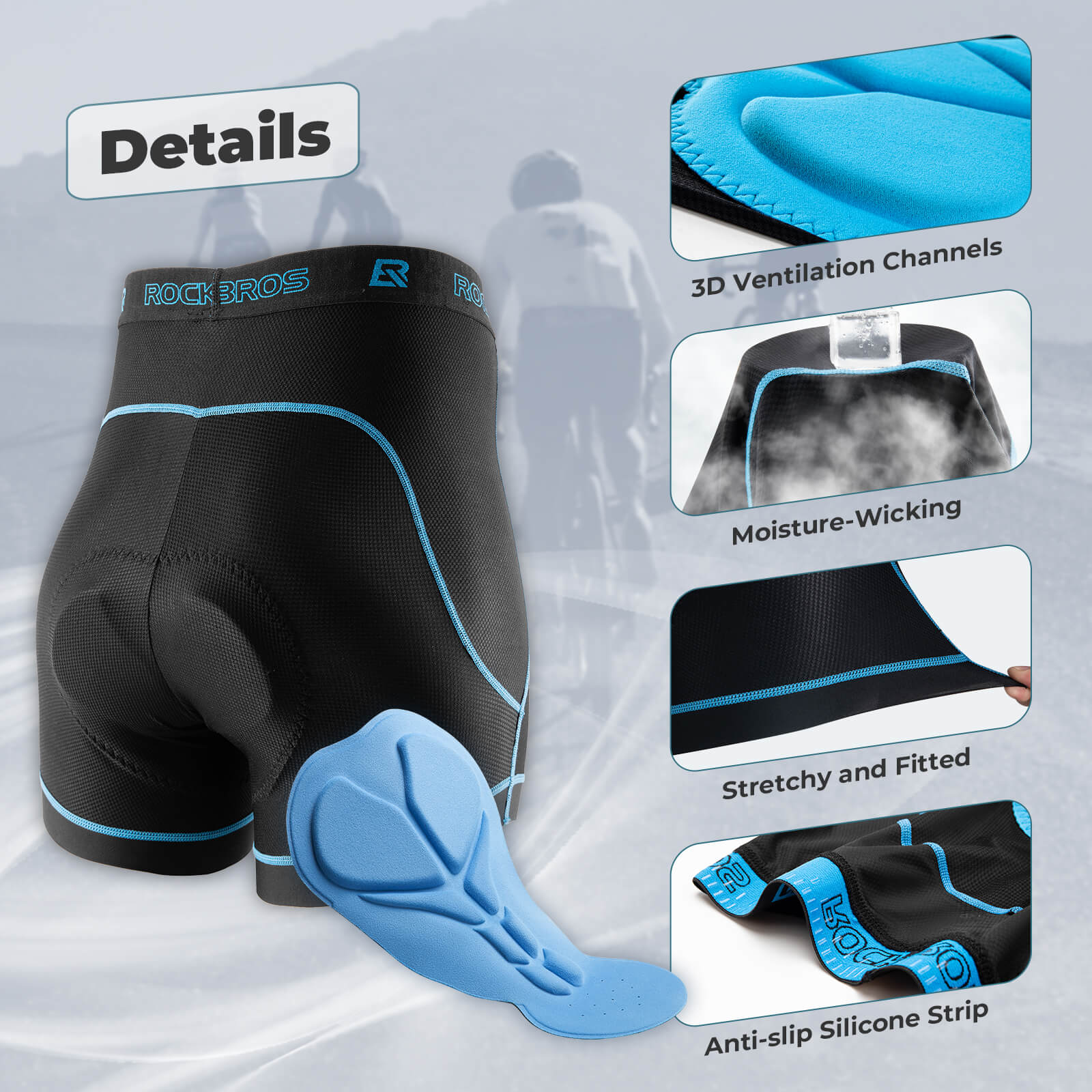 Men’s Breathable Padded Cycling Underwear Anti-Chafing Liner Shorts - Image 3