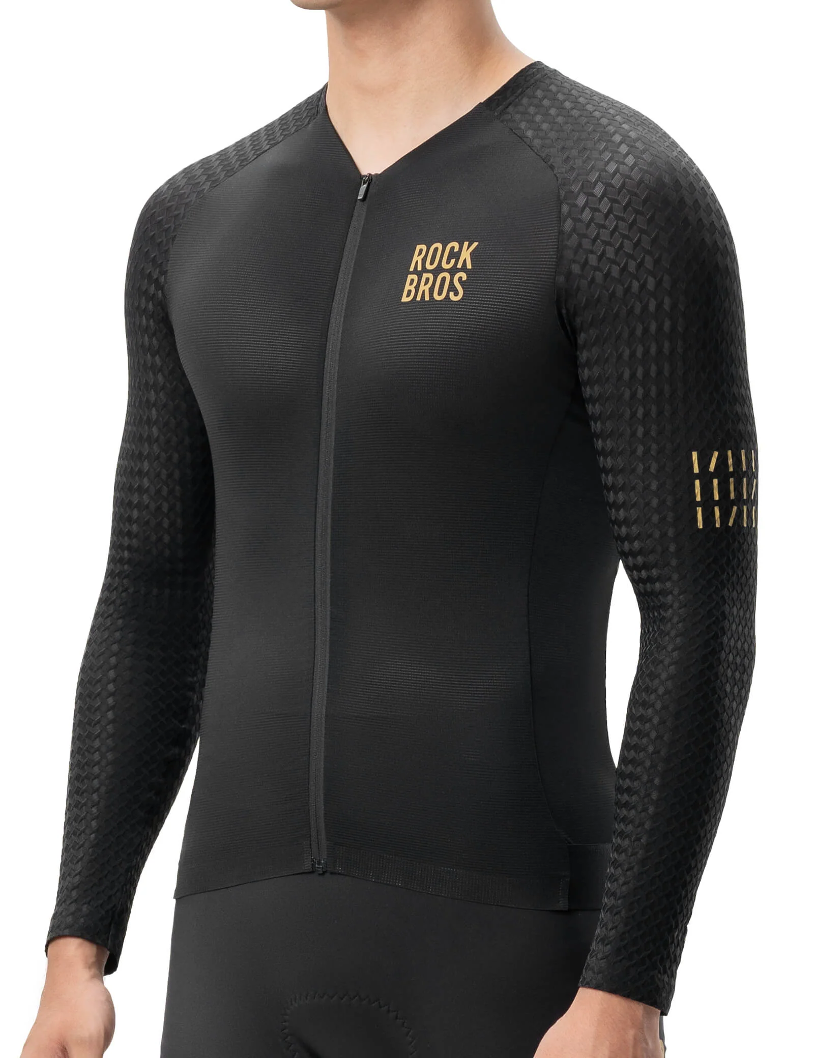 Men's Long-Sleeved Cycling Jersey with 3D Cut Diamond Fit - Image 2
