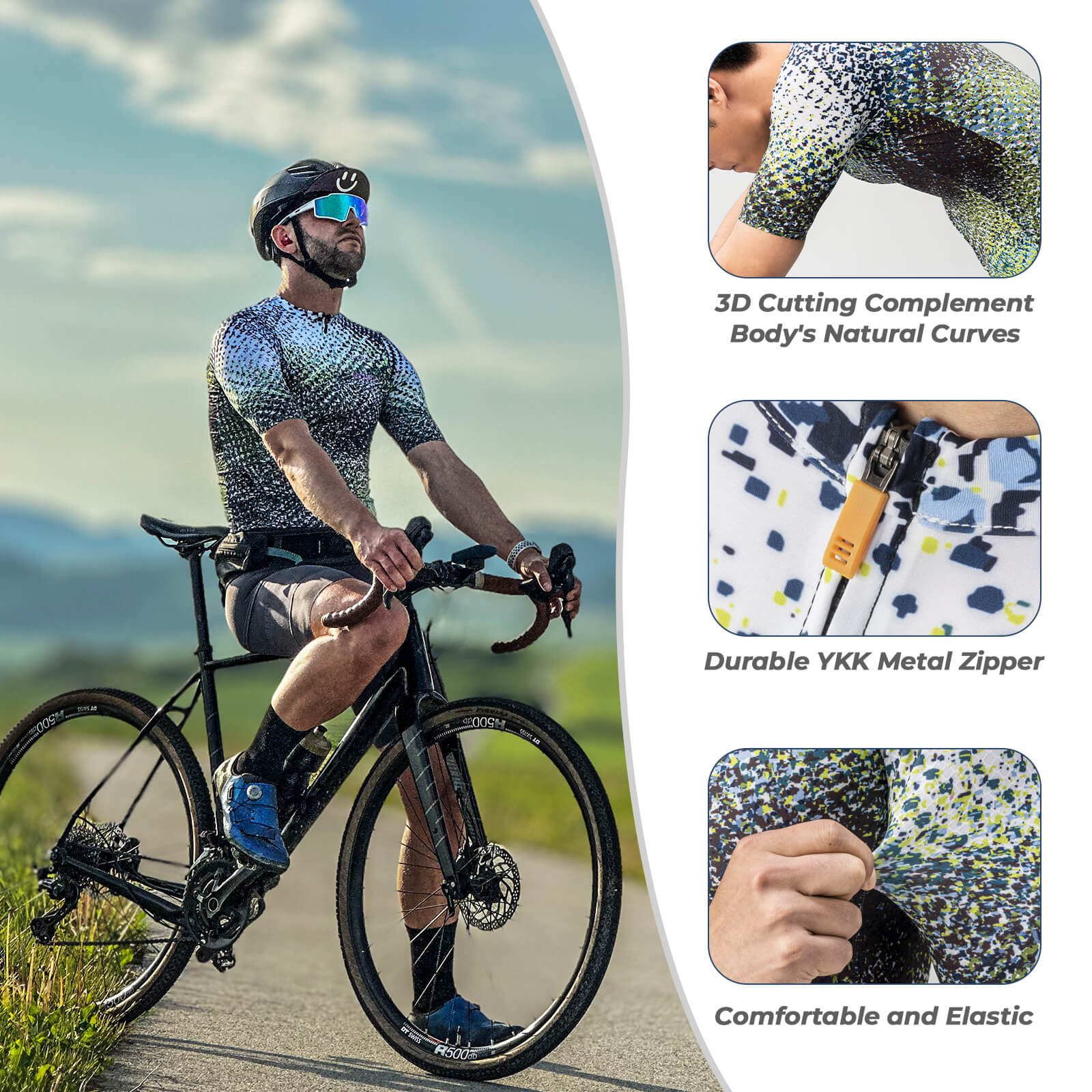 Men's Short-Sleeve Camouflage Reflective Cycling Jersey - Image 4