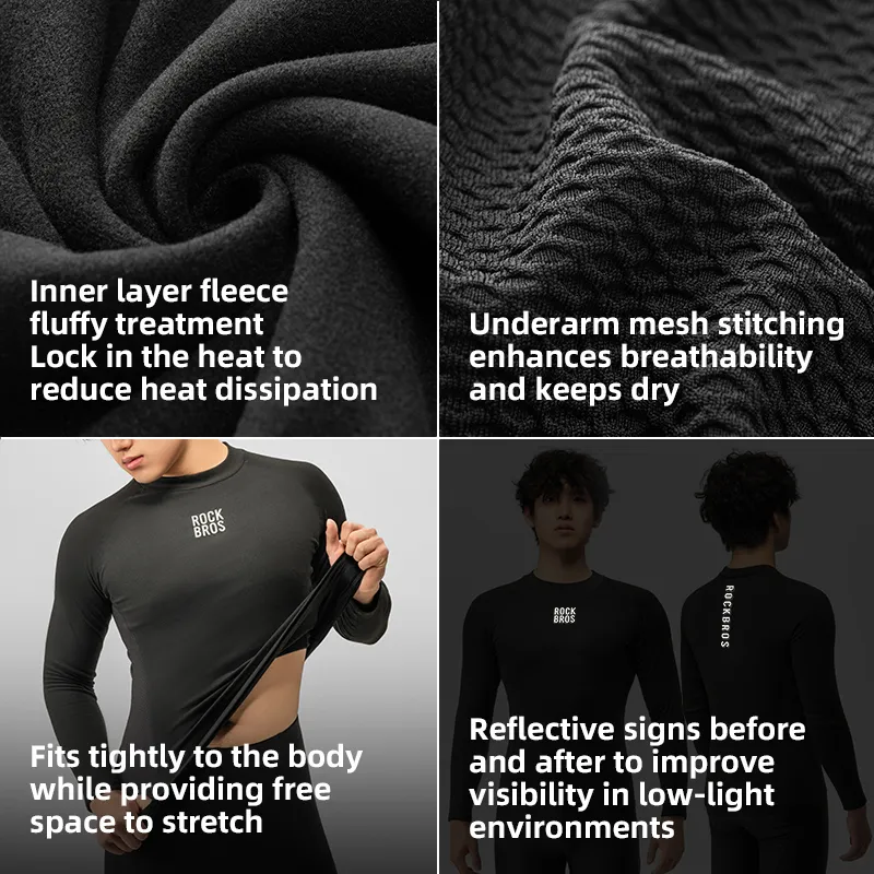 Men's Thermal Cycling Base Layer Fleece-Lined Winter Riding - Image 4