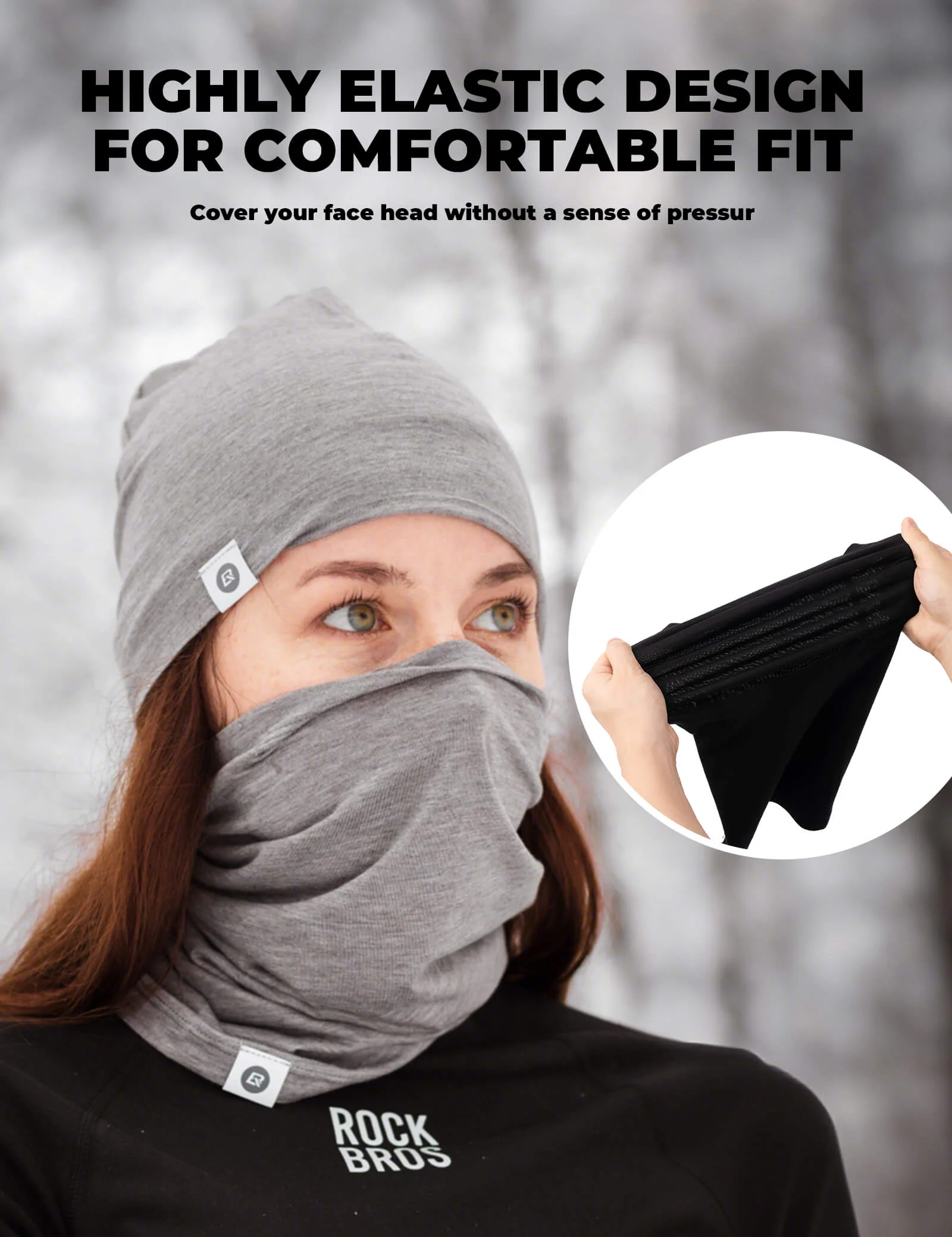 Merino Wool Tencel Face Mask Windproof Unisex - Image 12