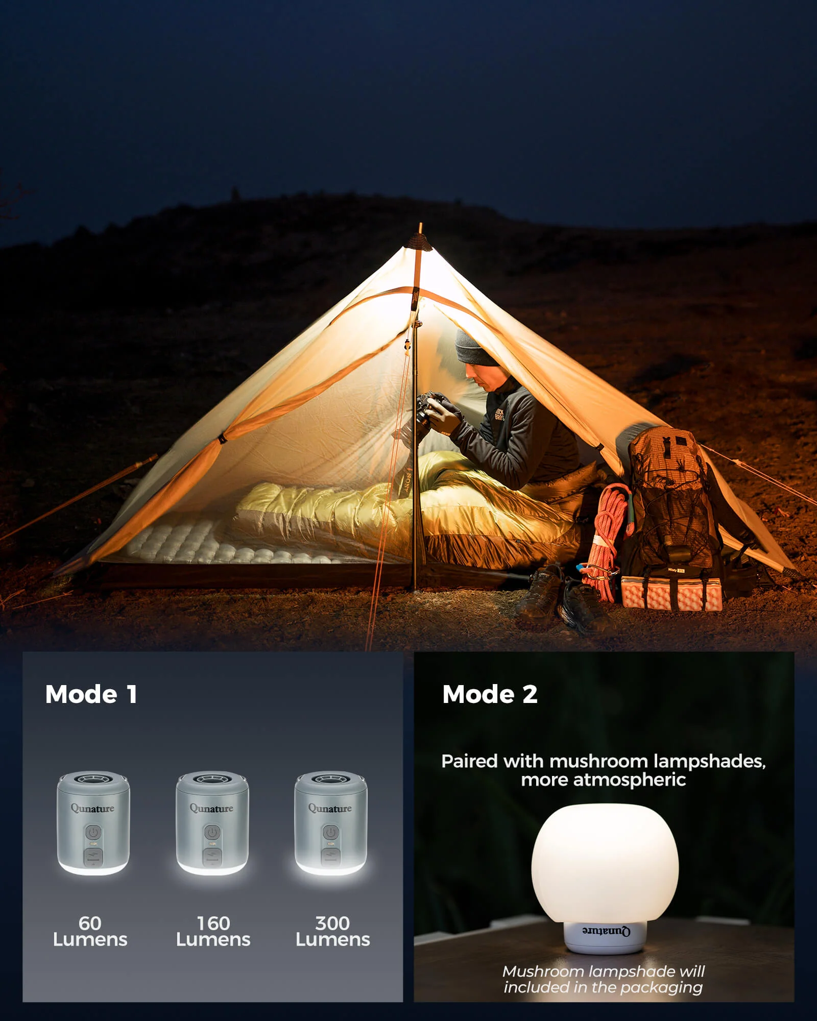 Mini Outdoor Air Pump 1600mAh and LED lighting for camping - Image 12