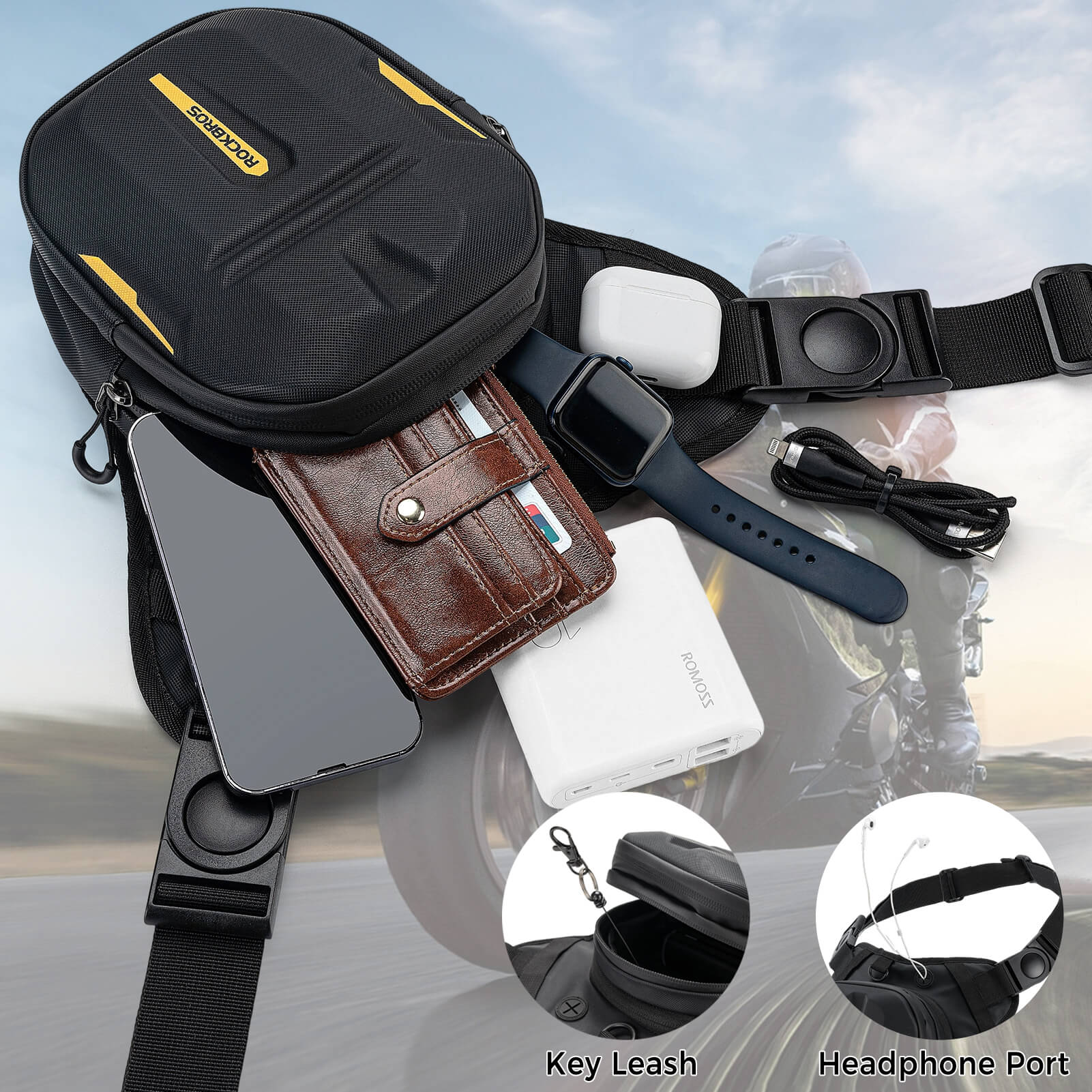 Motorcycle Bag with Magnetic Attachment Multifunctional Riding Pack - Image 3