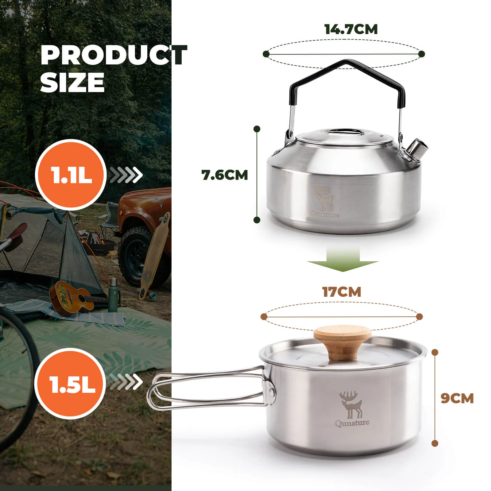 Outdoor Stainless Steel Folding Cookware Set - Image 7