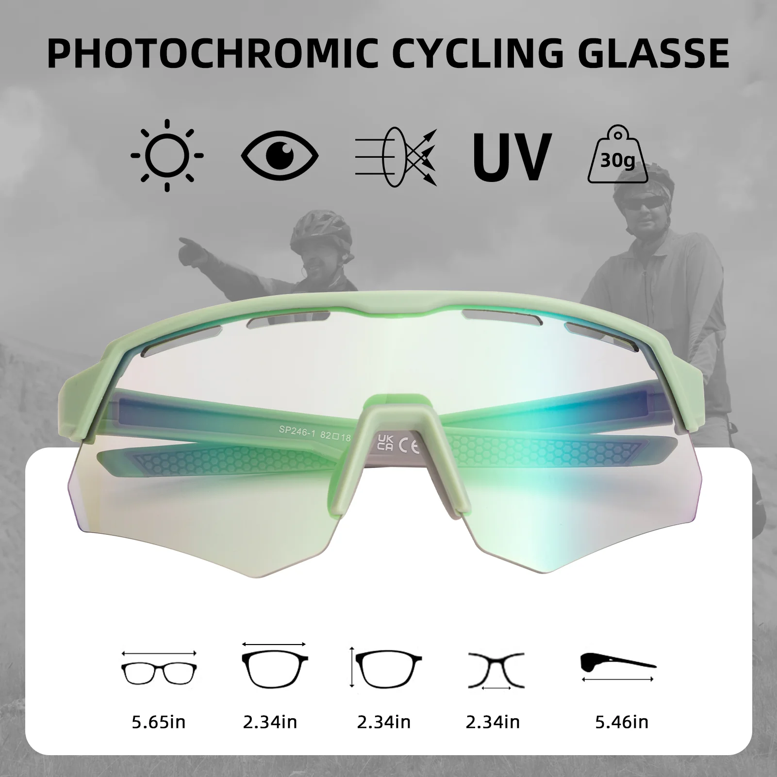 Oversized Photochromic Cycling Sunglasses SP246 - Image 19