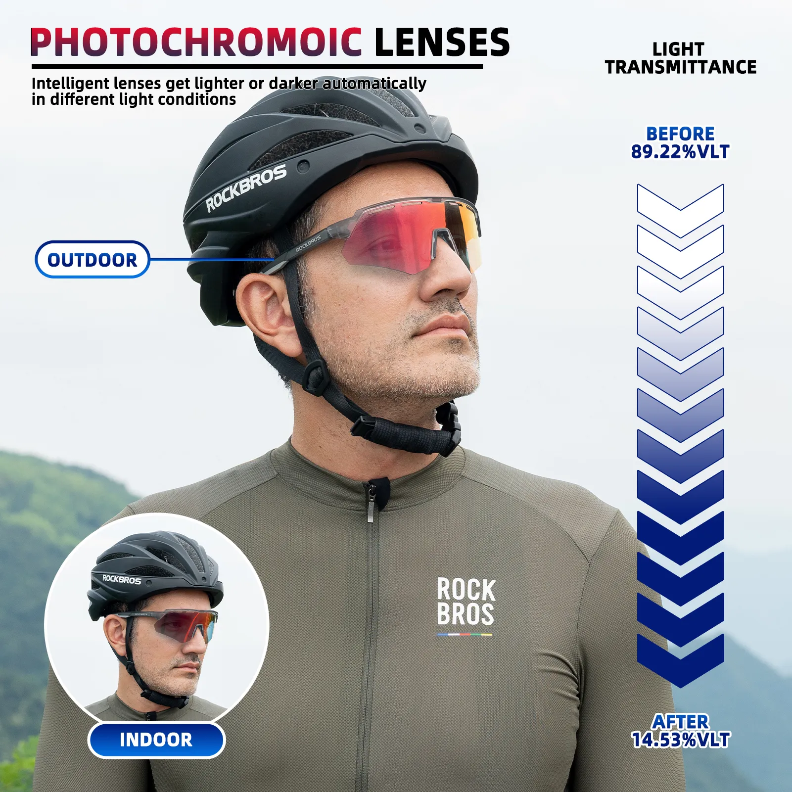 Oversized Photochromic Cycling Sunglasses SP246 - Image 2