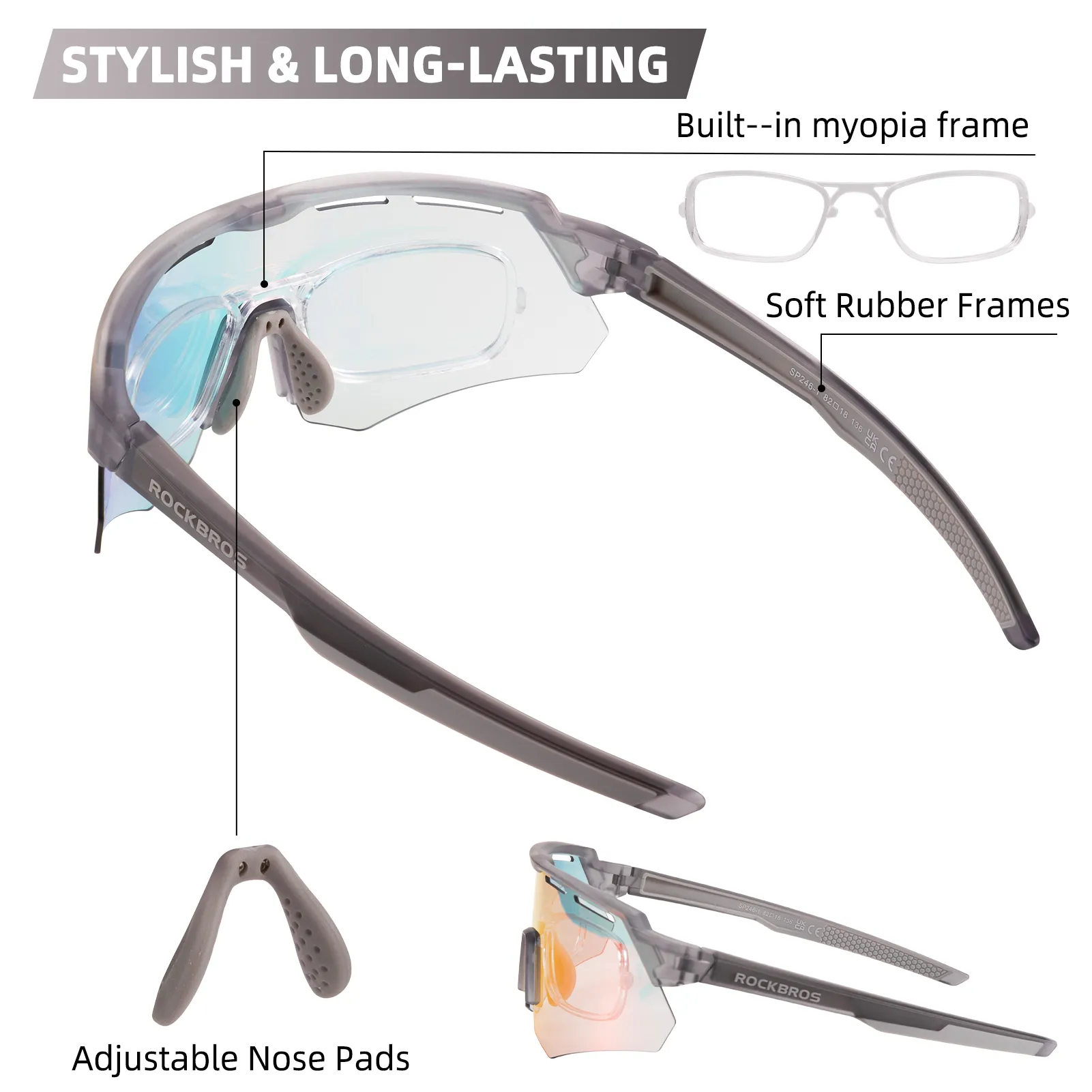 Oversized Photochromic Cycling Sunglasses SP246 - Image 4