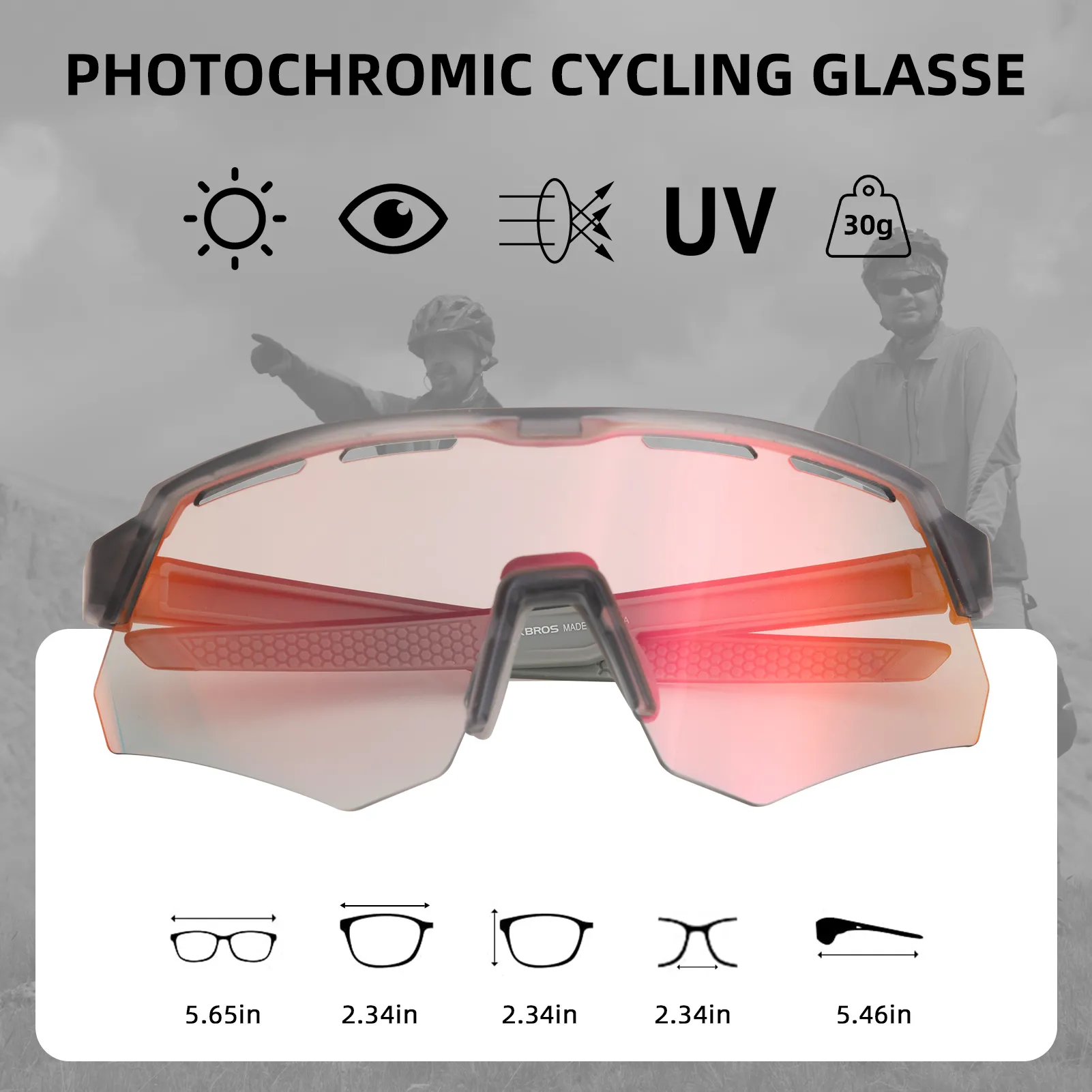 Oversized Photochromic Cycling Sunglasses SP246 - Image 6