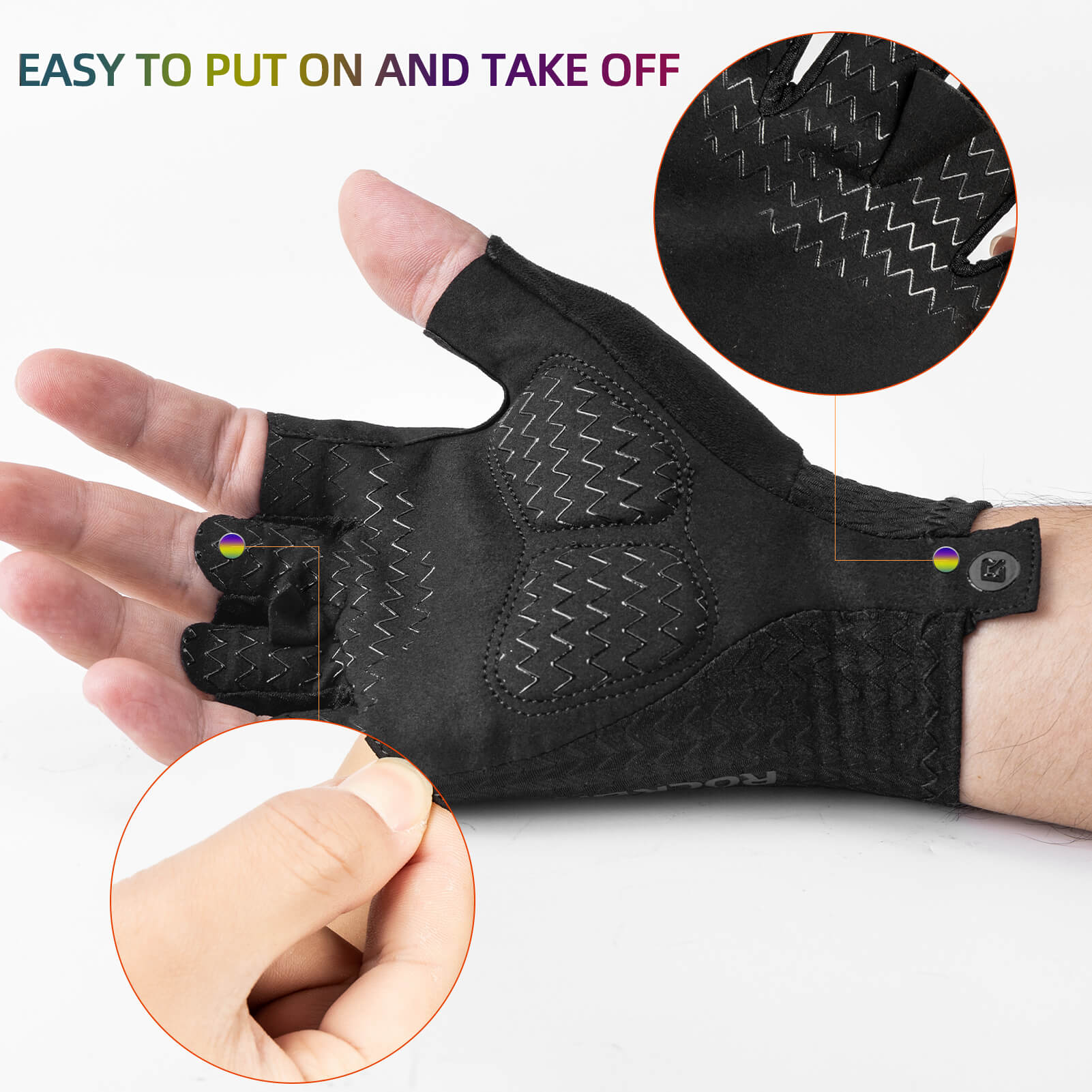 Phantom Shadow Sports Half Finger Gloves Black - Image 5