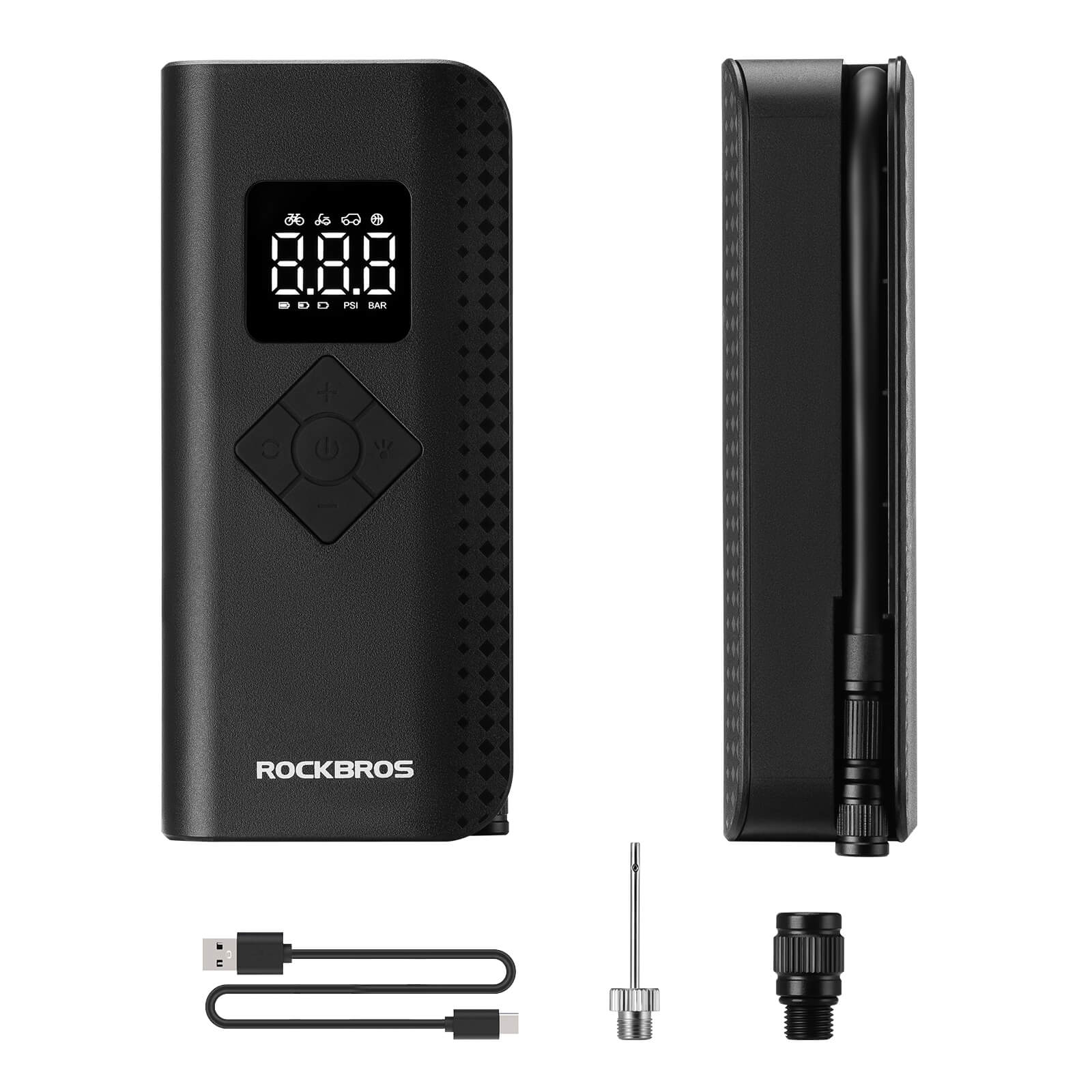Portable Electric Bike Pump 150PSI Smart Digital Display A13
