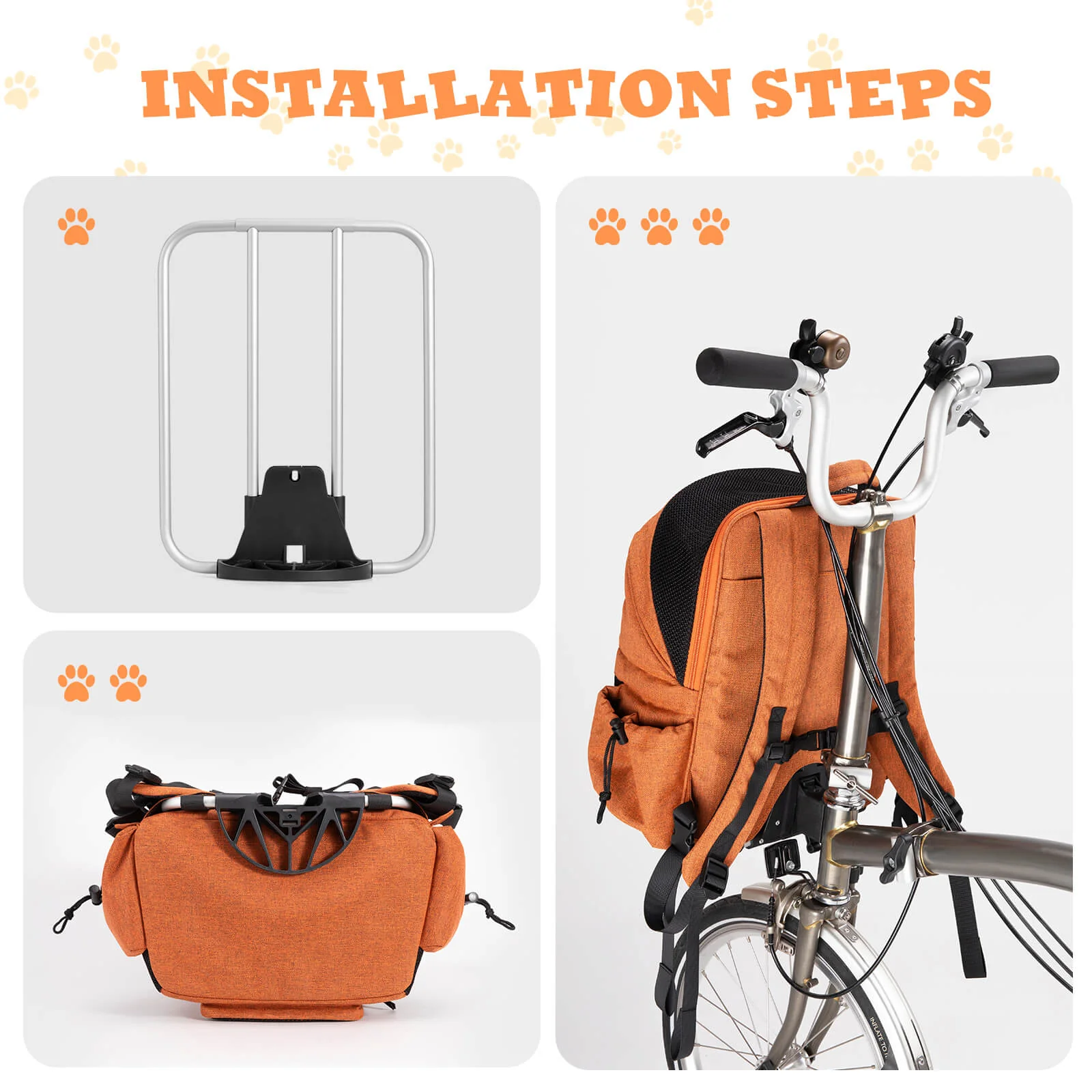 Portable Folding Bike Handlebar Bag Pet Friendly - Image 15
