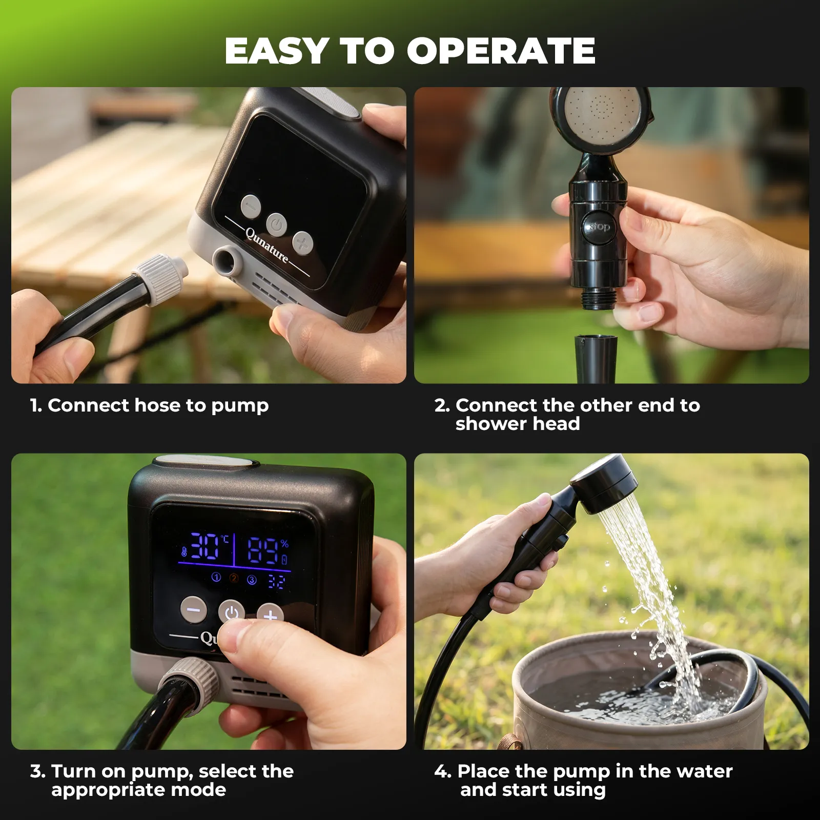Portable Rechargeable Camping Shower Pump IPX8 Waterproof - Image 10