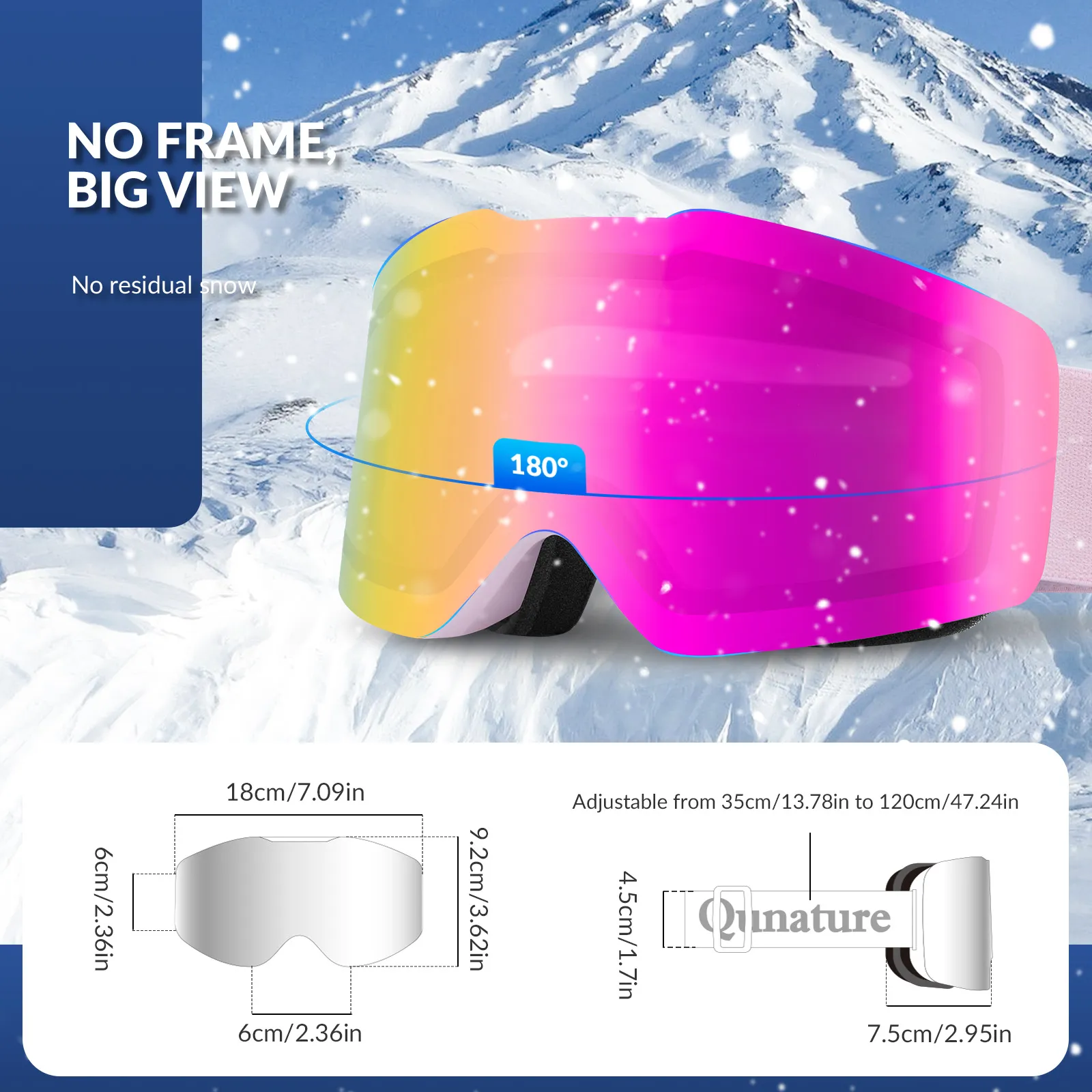 QUNATURE Adult Frameless Ski Goggles - Image 11