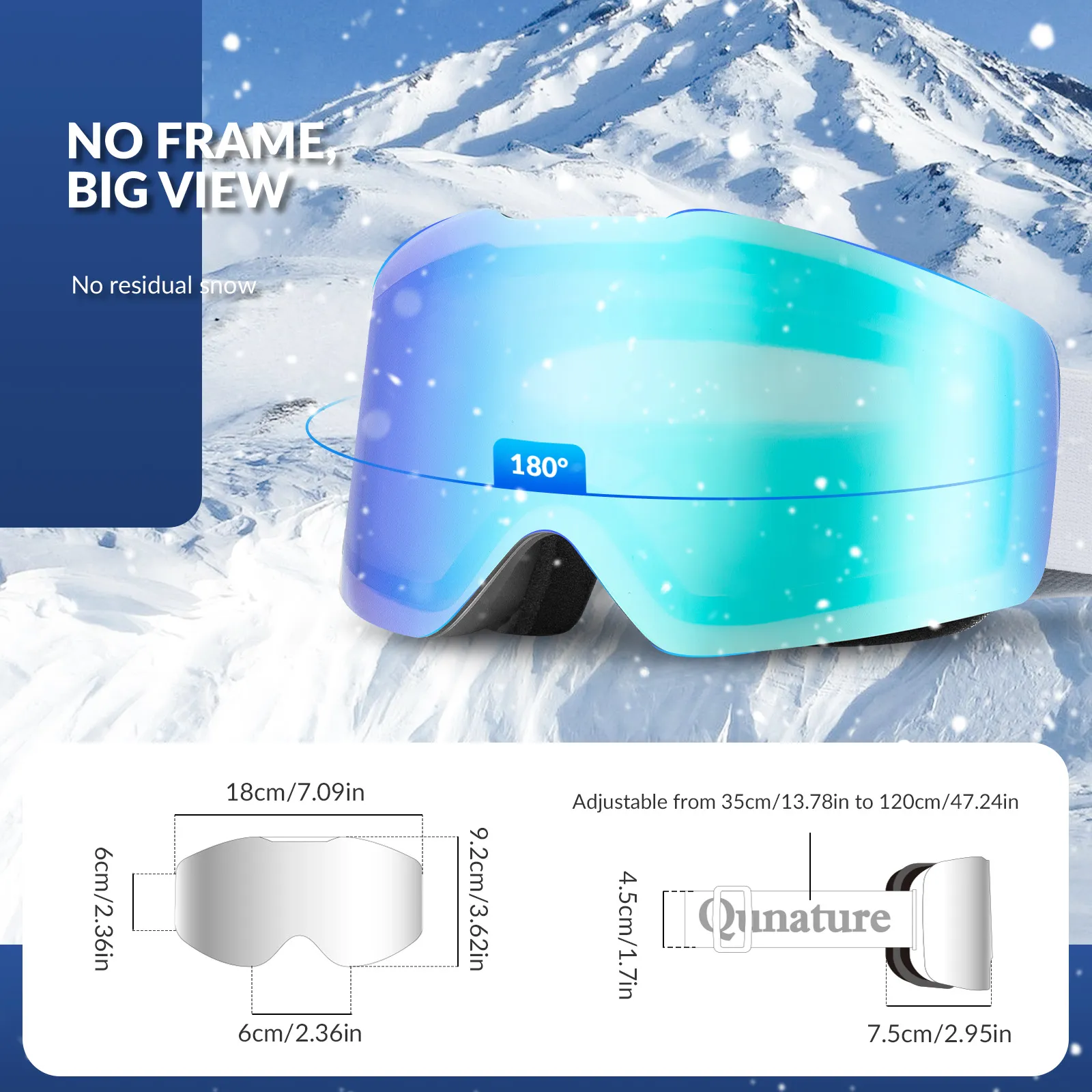 QUNATURE Adult Frameless Ski Goggles - Image 17