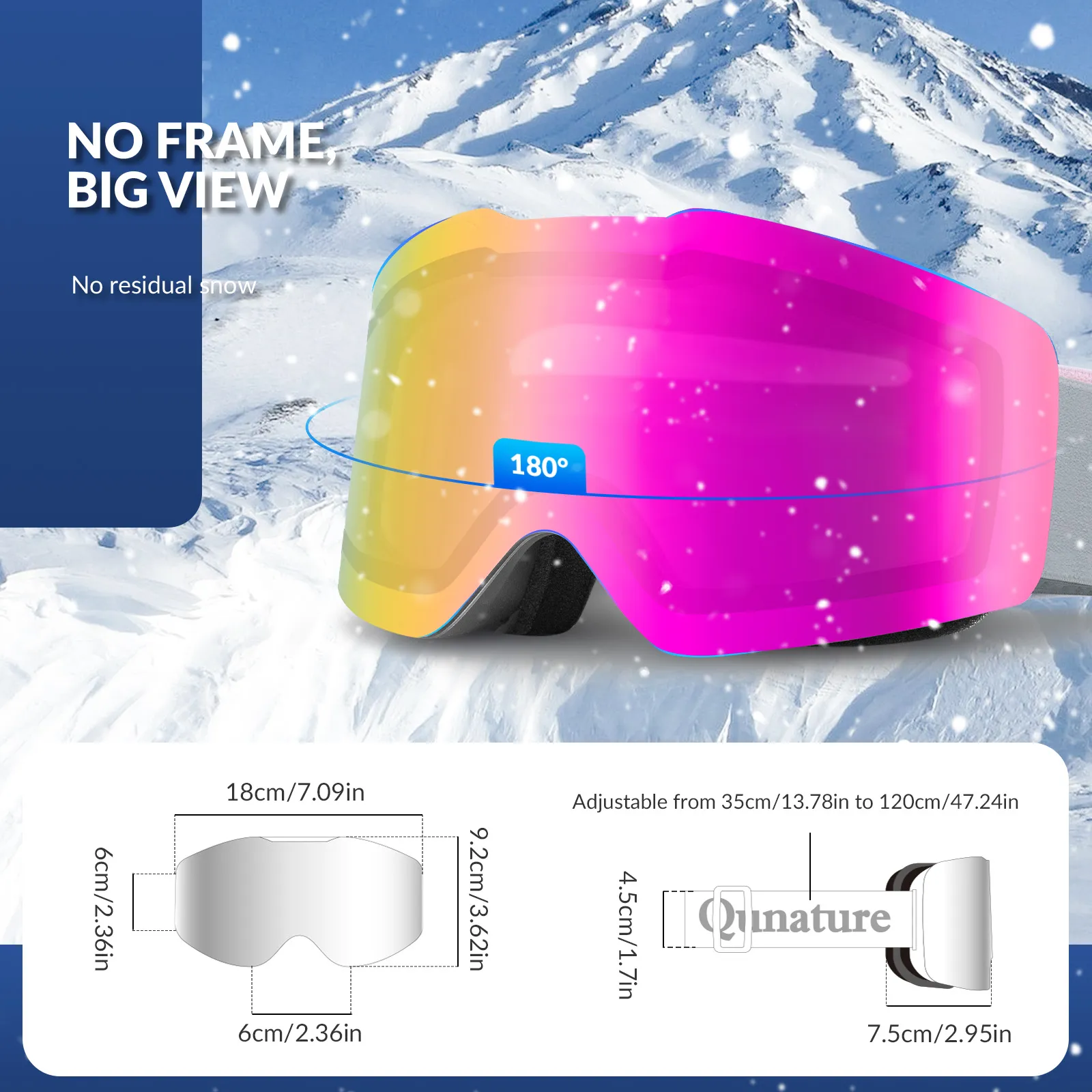 QUNATURE Adult Frameless Ski Goggles - Image 23