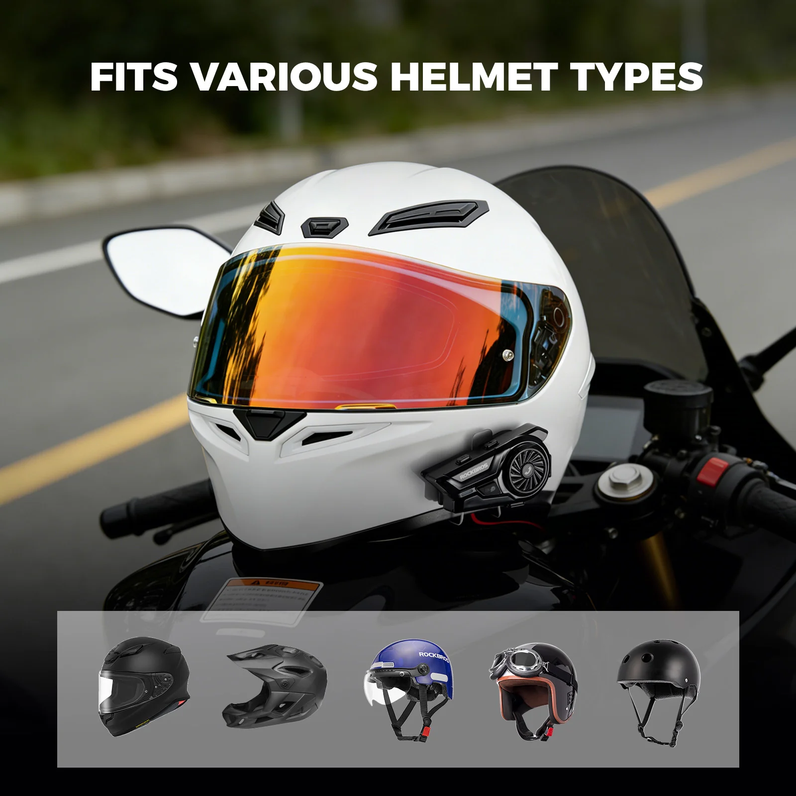 R1 Motorcycle Helmet Bluetooth Headset with Hands-Free Calling - Image 7