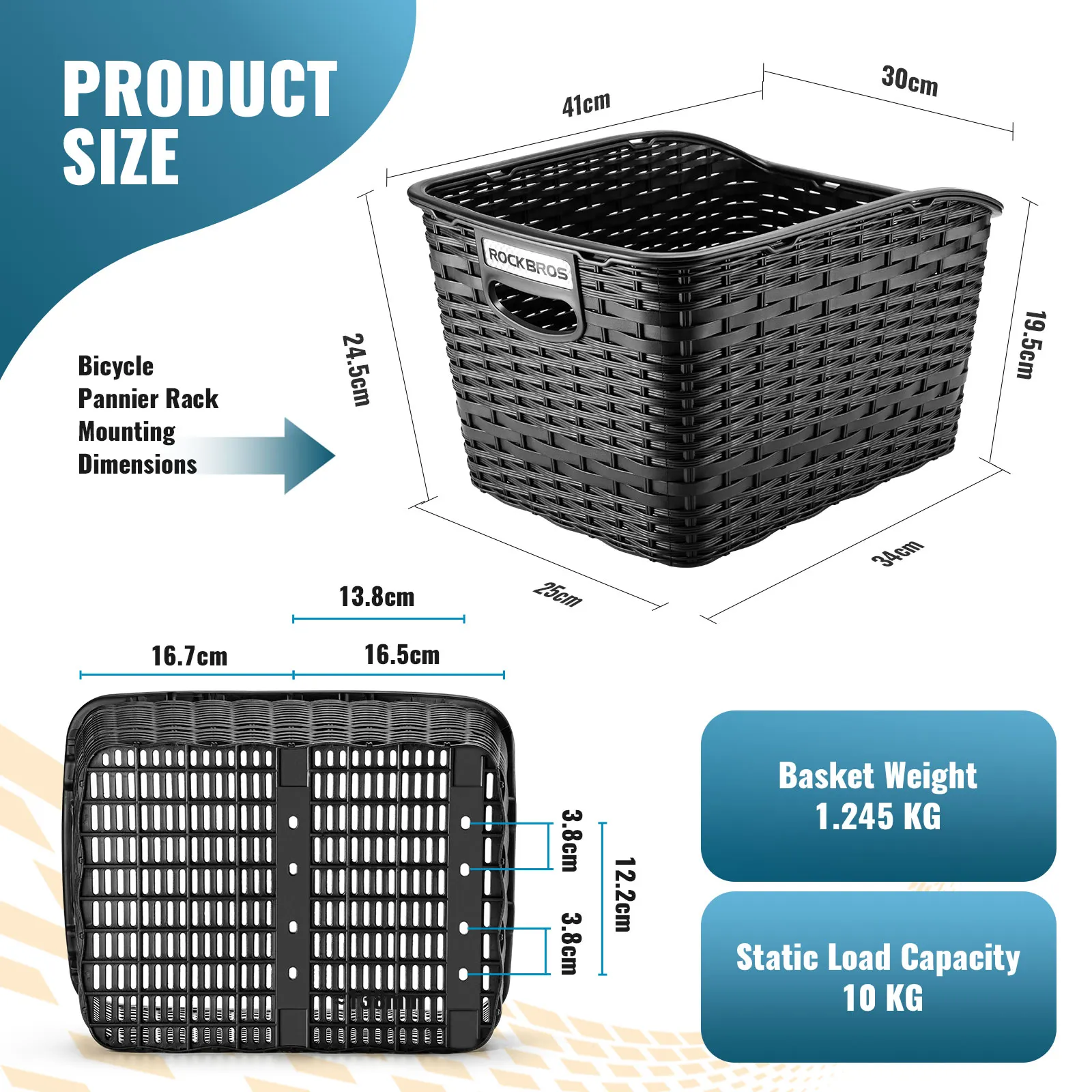 Rear Bike Basket Durable Anti-Crush 10kg Load for Commuting - Image 2