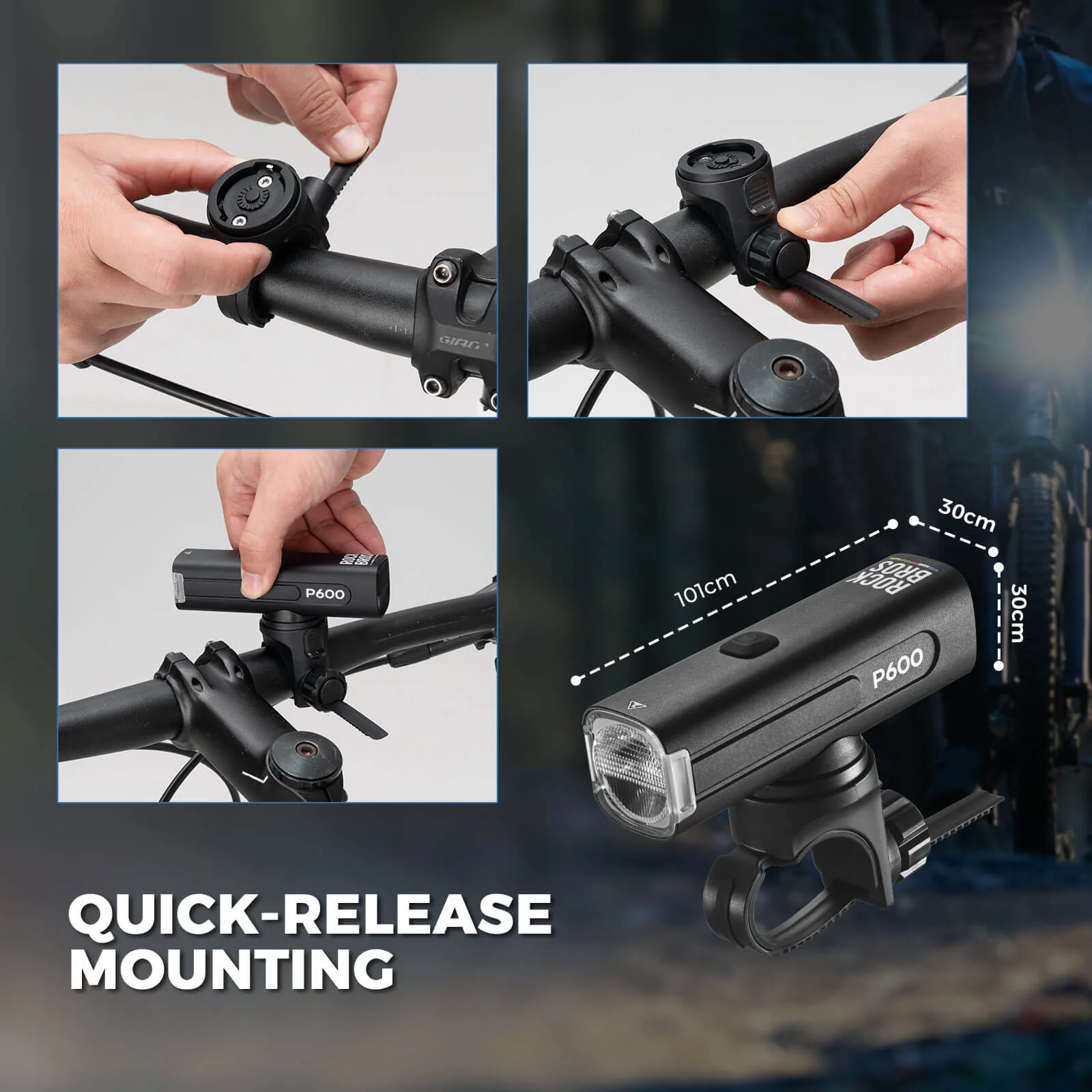 【ROAD TO SKY】 Bike Light Front 600/1200/1500LM IPX6 Waterproof - Image 6