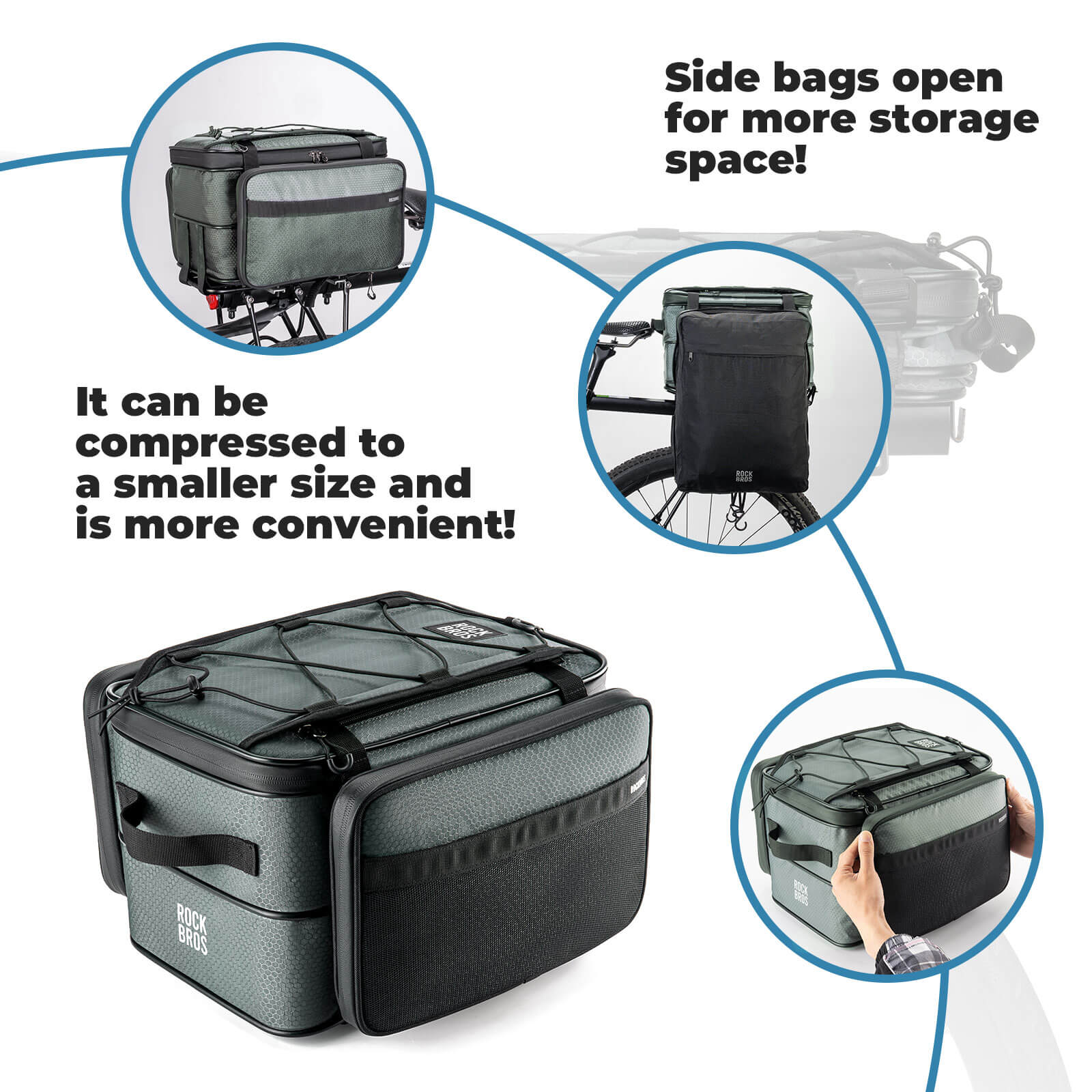 【ROAD TO SKY】 Bike Pannier Bags Expandable Large Capacity with Layered Storage - Image 3
