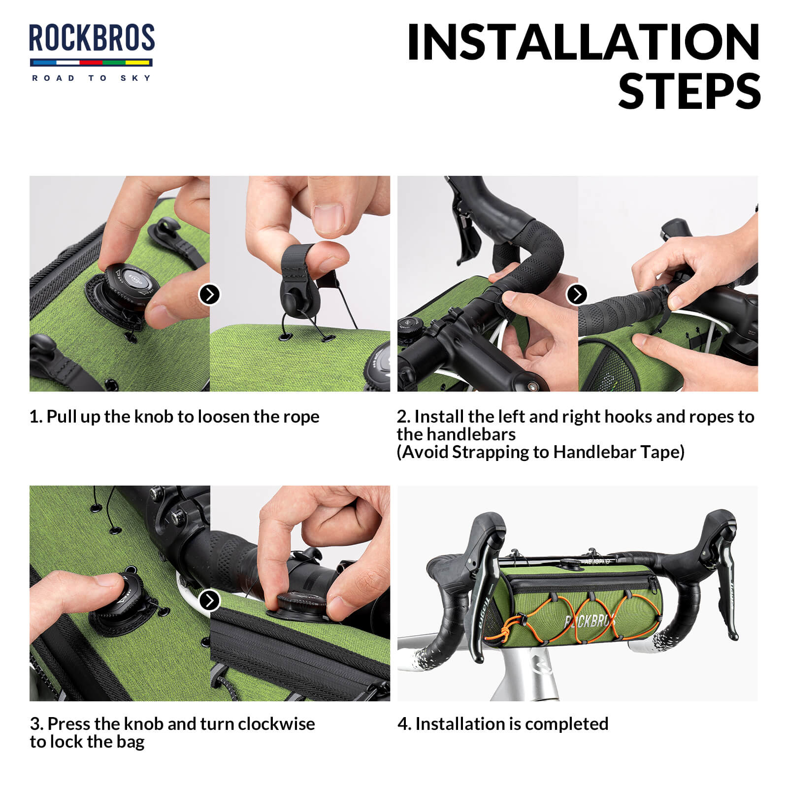 【ROAD TO SKY】 Deluxe Bike Handlebar Bag One-Click Twist Lock 1.5L - Image 15