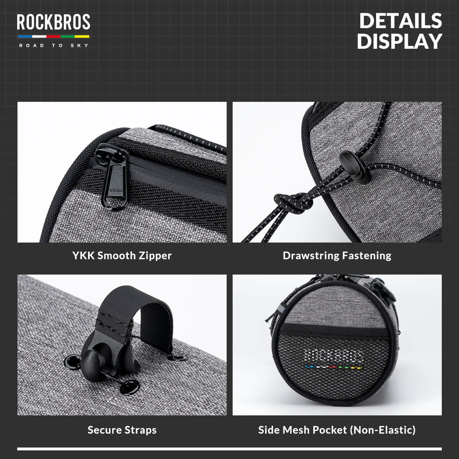 【ROAD TO SKY】 Deluxe Bike Handlebar Bag One-Click Twist Lock 1.5L - Image 21