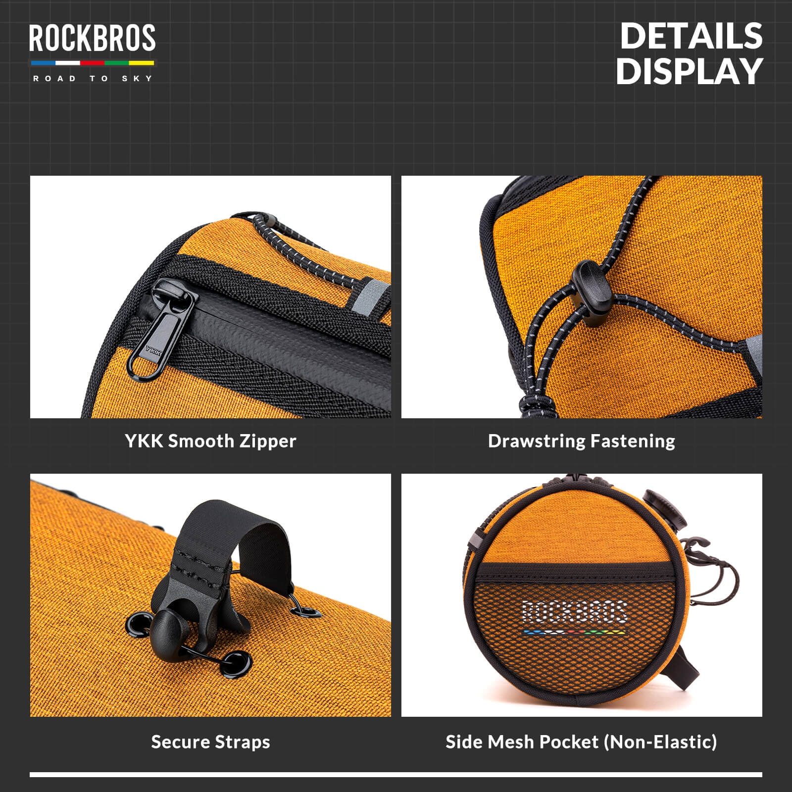 【ROAD TO SKY】 Deluxe Bike Handlebar Bag One-Click Twist Lock 1.5L - Image 29