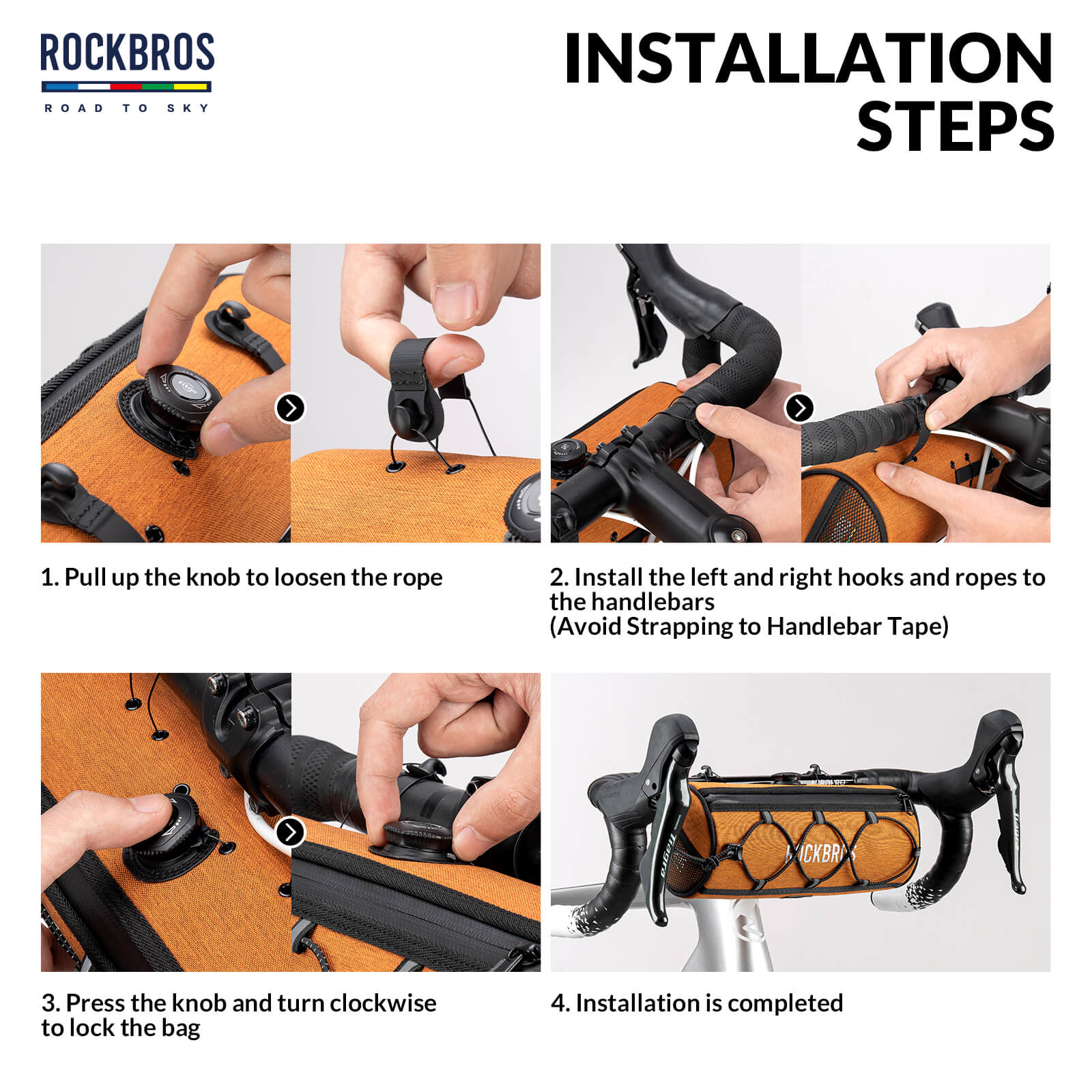 【ROAD TO SKY】 Deluxe Bike Handlebar Bag One-Click Twist Lock 1.5L - Image 31