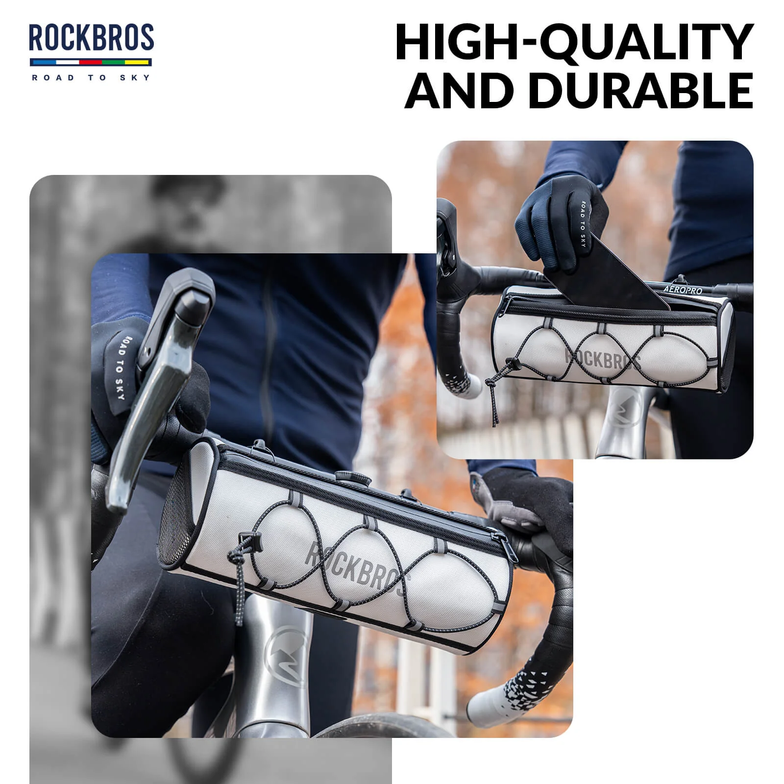 【ROAD TO SKY】 Deluxe Bike Handlebar Bag One-Click Twist Lock 1.5L - Image 40