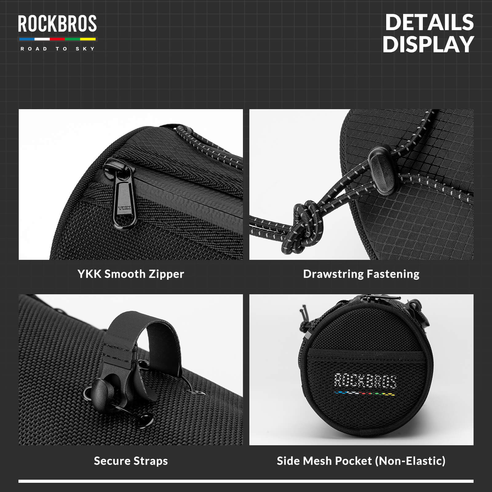 【ROAD TO SKY】 Deluxe Bike Handlebar Bag One-Click Twist Lock 1.5L - Image 5